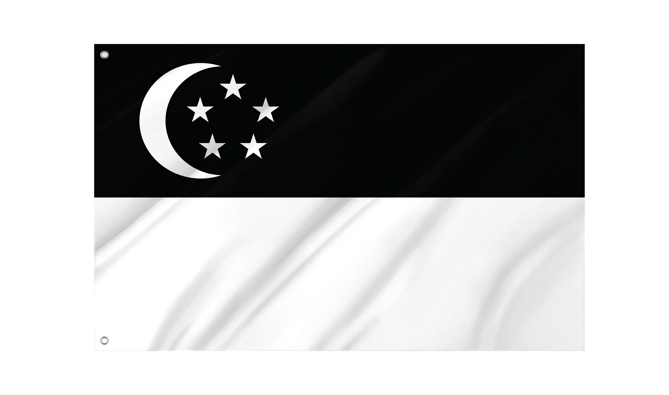 Black Singapore Flag for Indoor & Outdoor Use