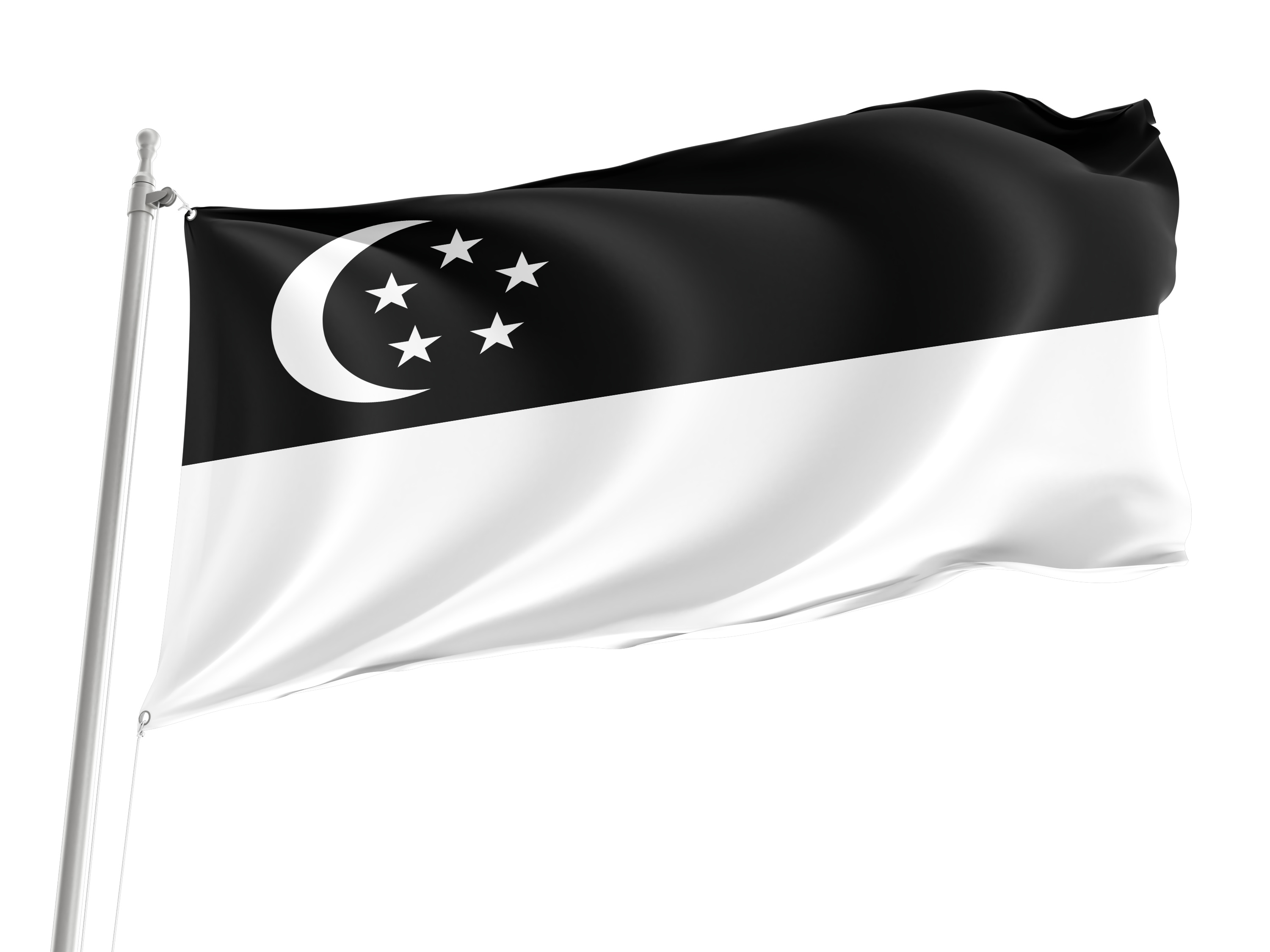Black Singapore Flag for Indoor & Outdoor Use