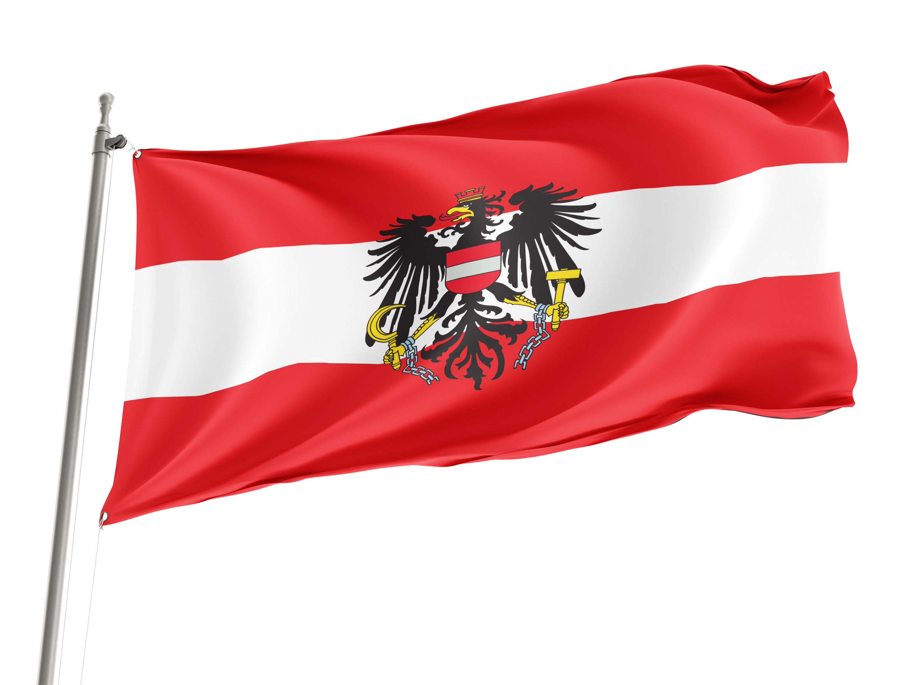 Austria with Crest Flag for Indoor & Outdoor Use