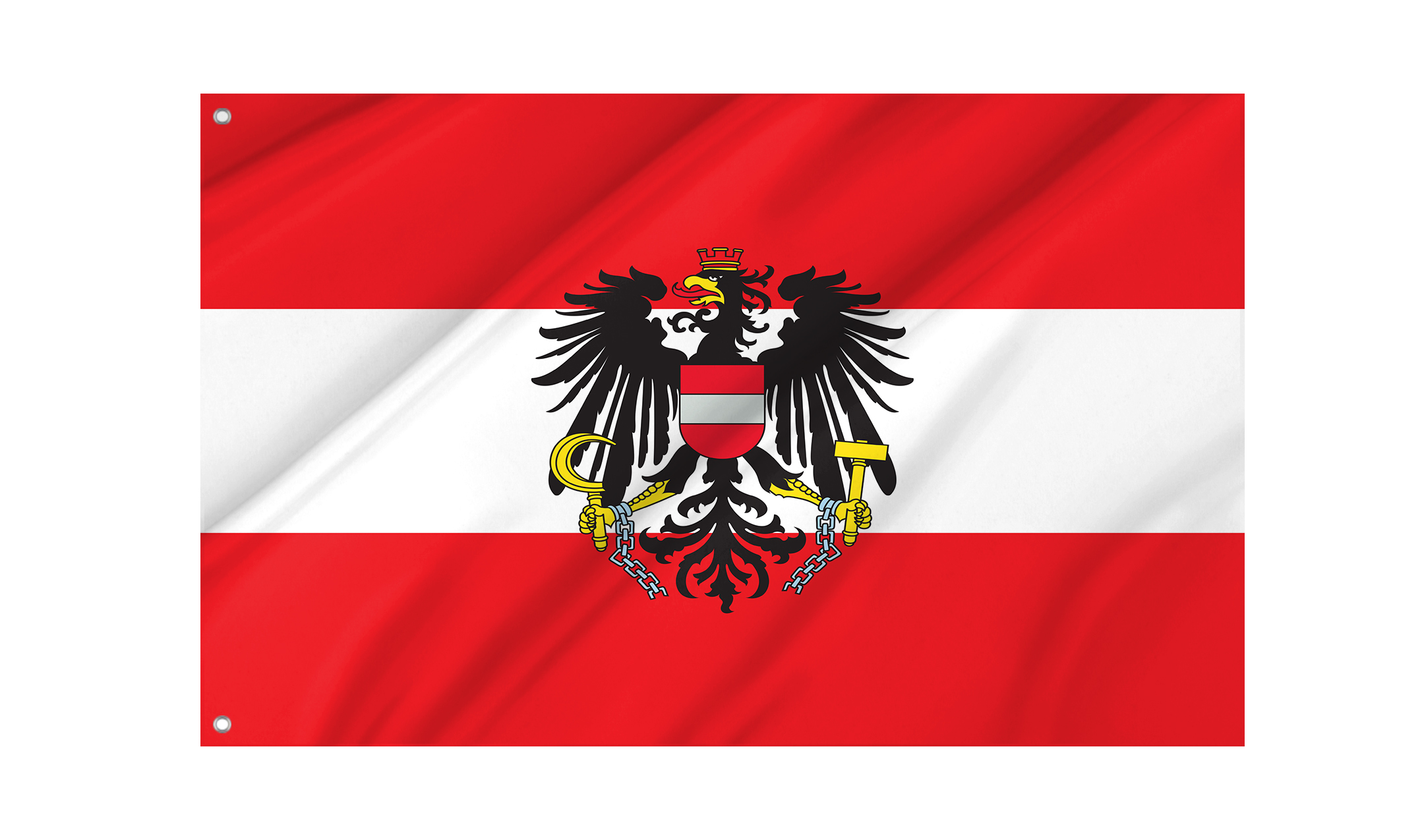 Austria with Crest Flag for Indoor & Outdoor Use