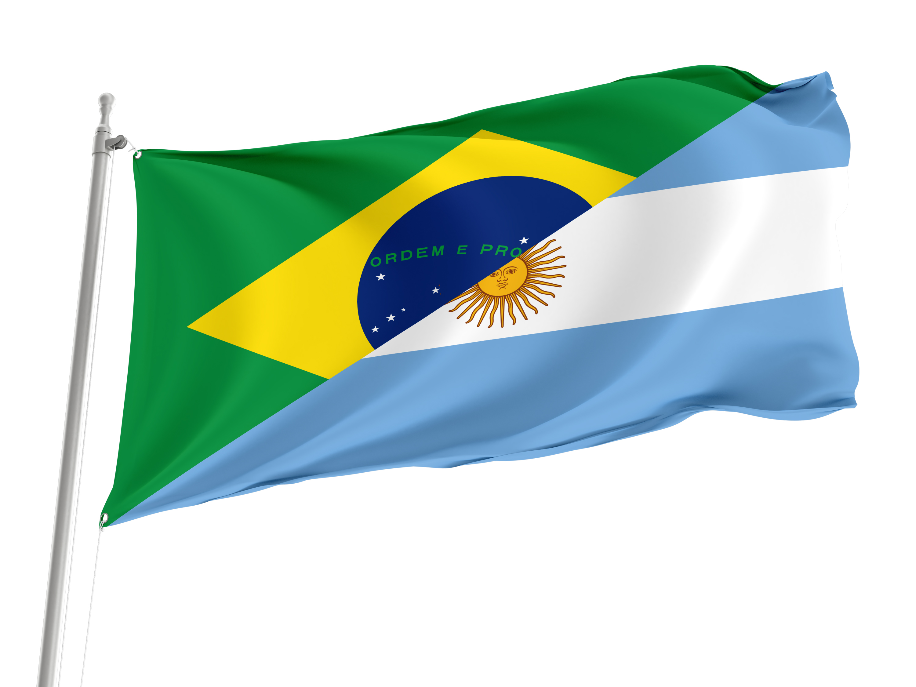 Brazil and Argentina Friendship Flag for Indoor & Outdoor Use