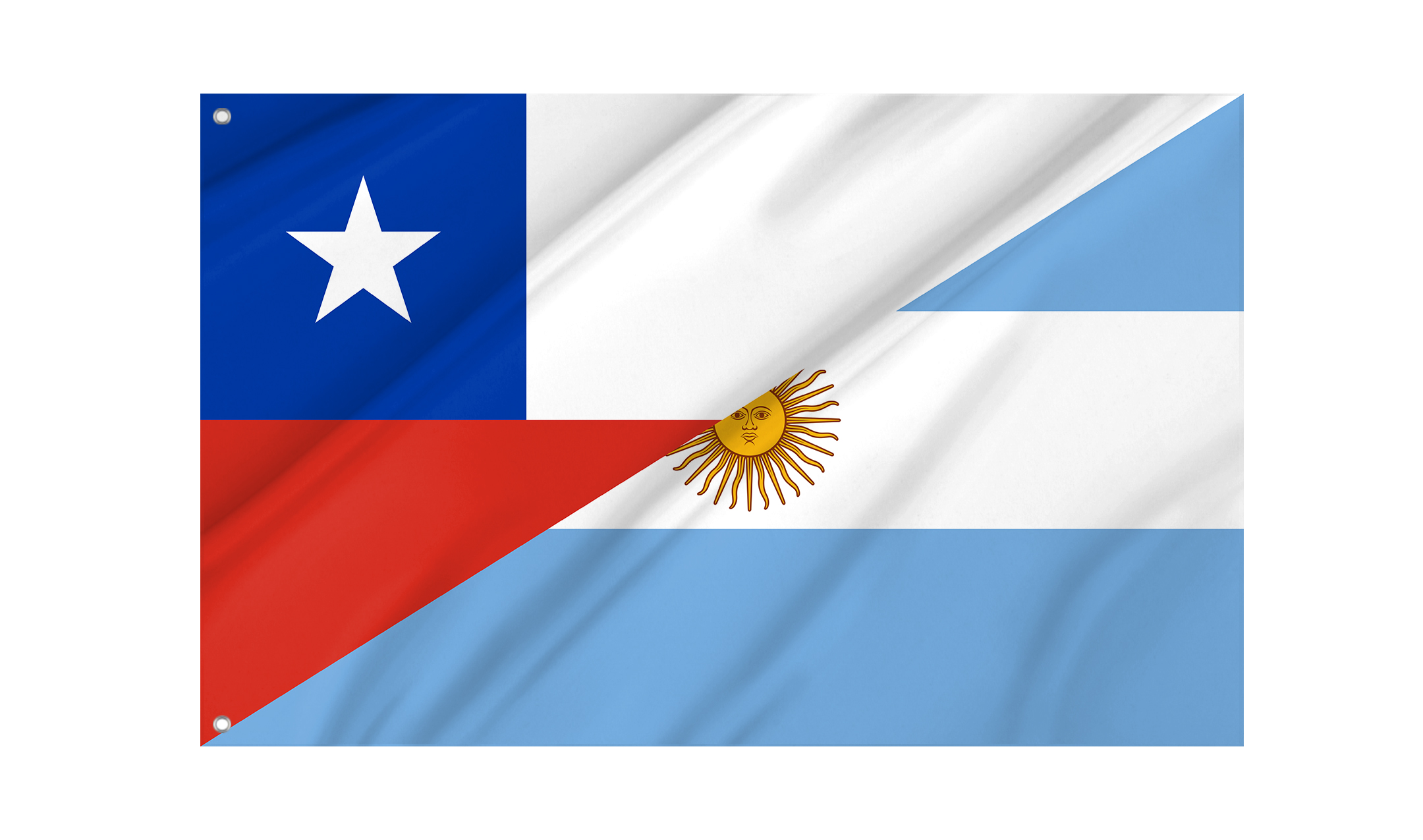 Chile and Argentina Friendship Flag for Indoor & Outdoor Use