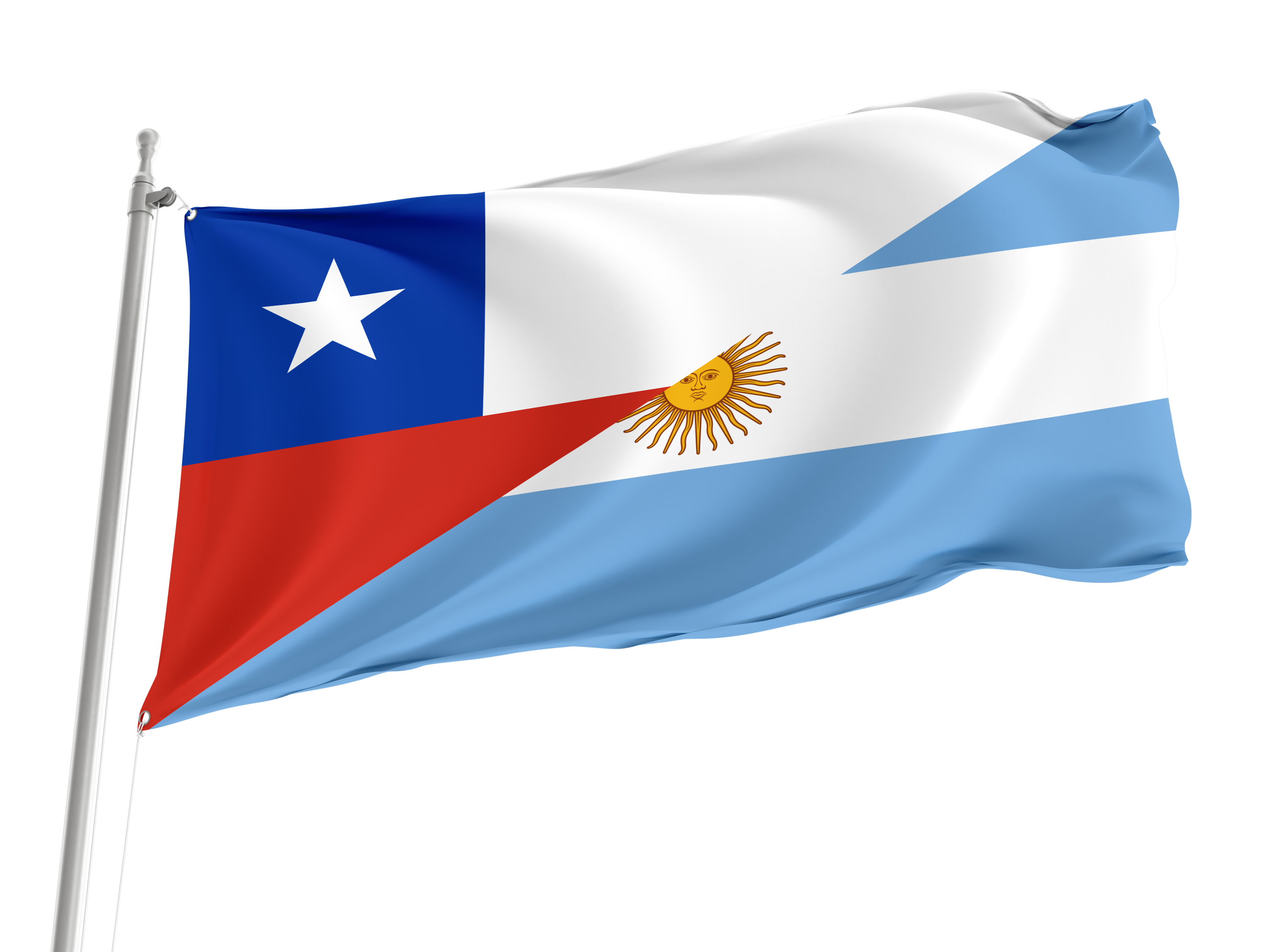 Chile and Argentina Friendship Flag for Indoor & Outdoor Use