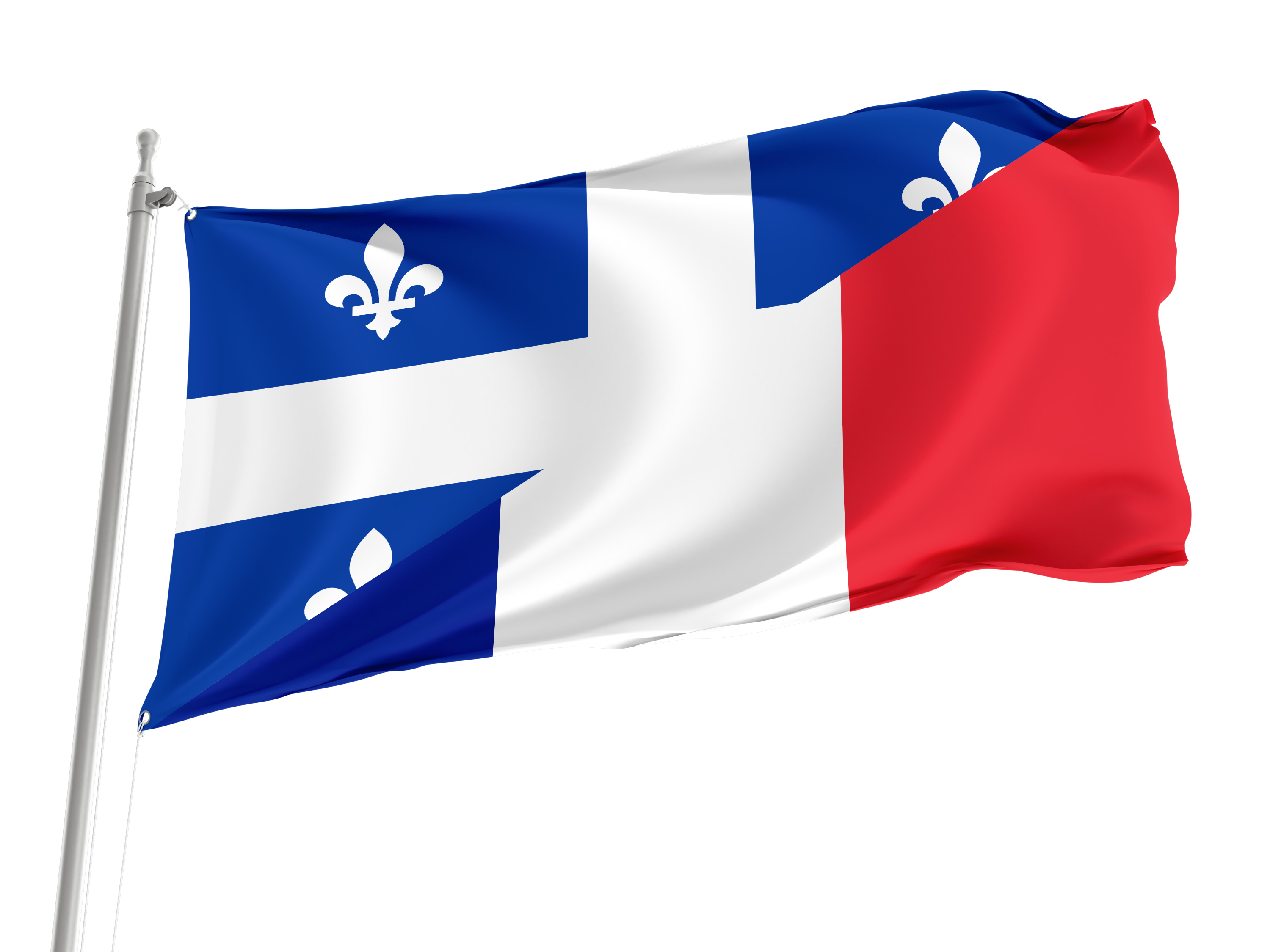 French language of Quebec-France Friendship Flag for Indoor & Outdoor Use