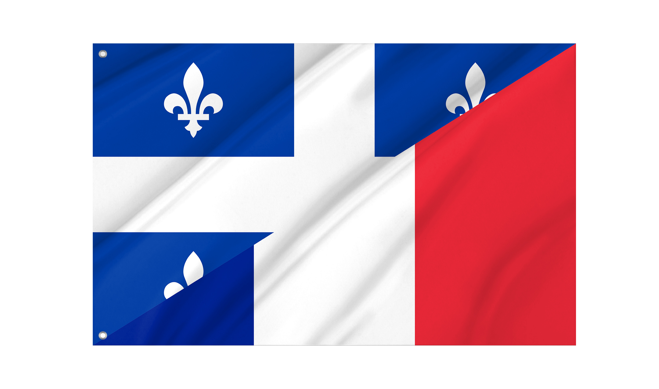 French language of Quebec-France Friendship Flag for Indoor & Outdoor Use
