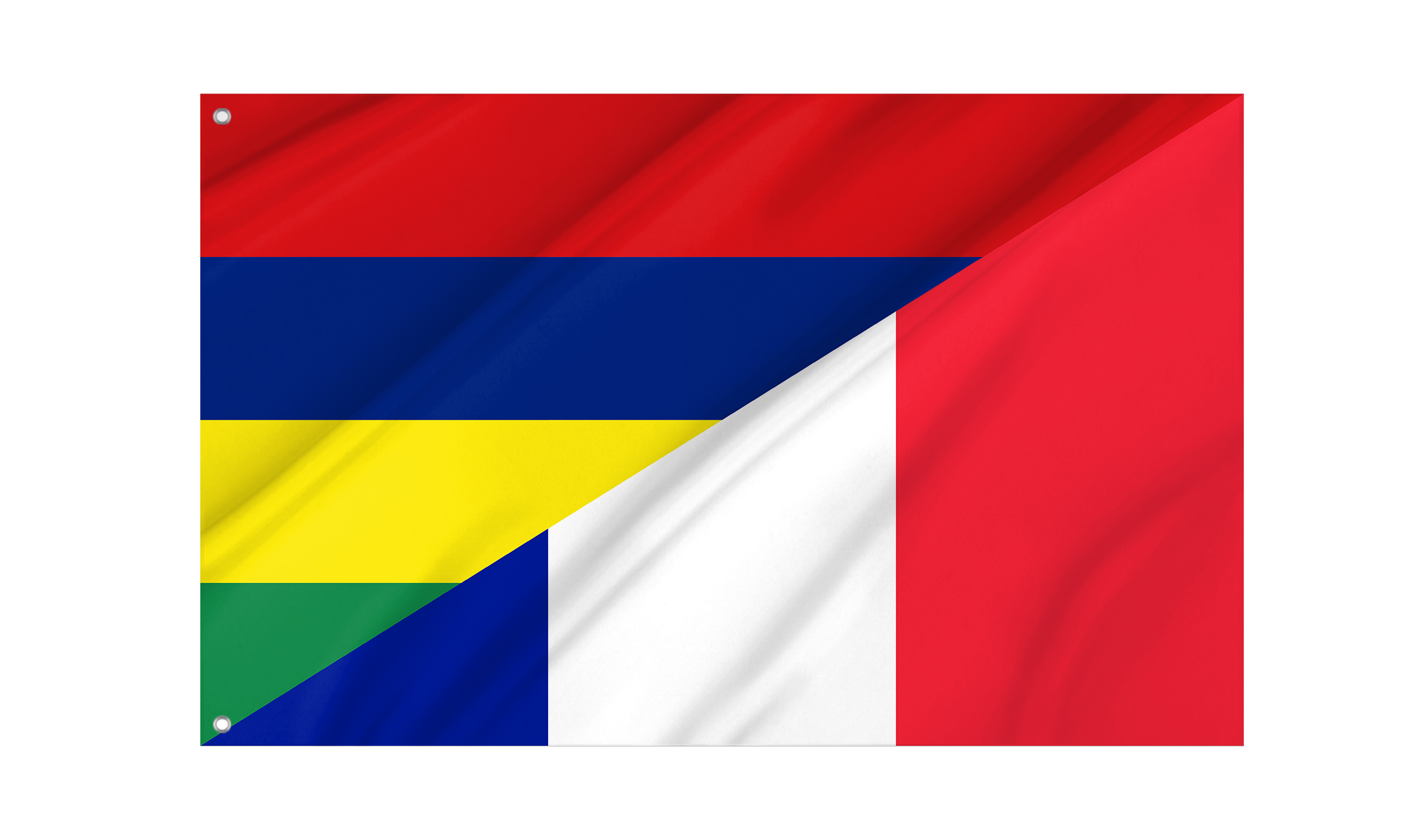 Mauritius and France Friendship Flag for Indoor & Outdoor Use