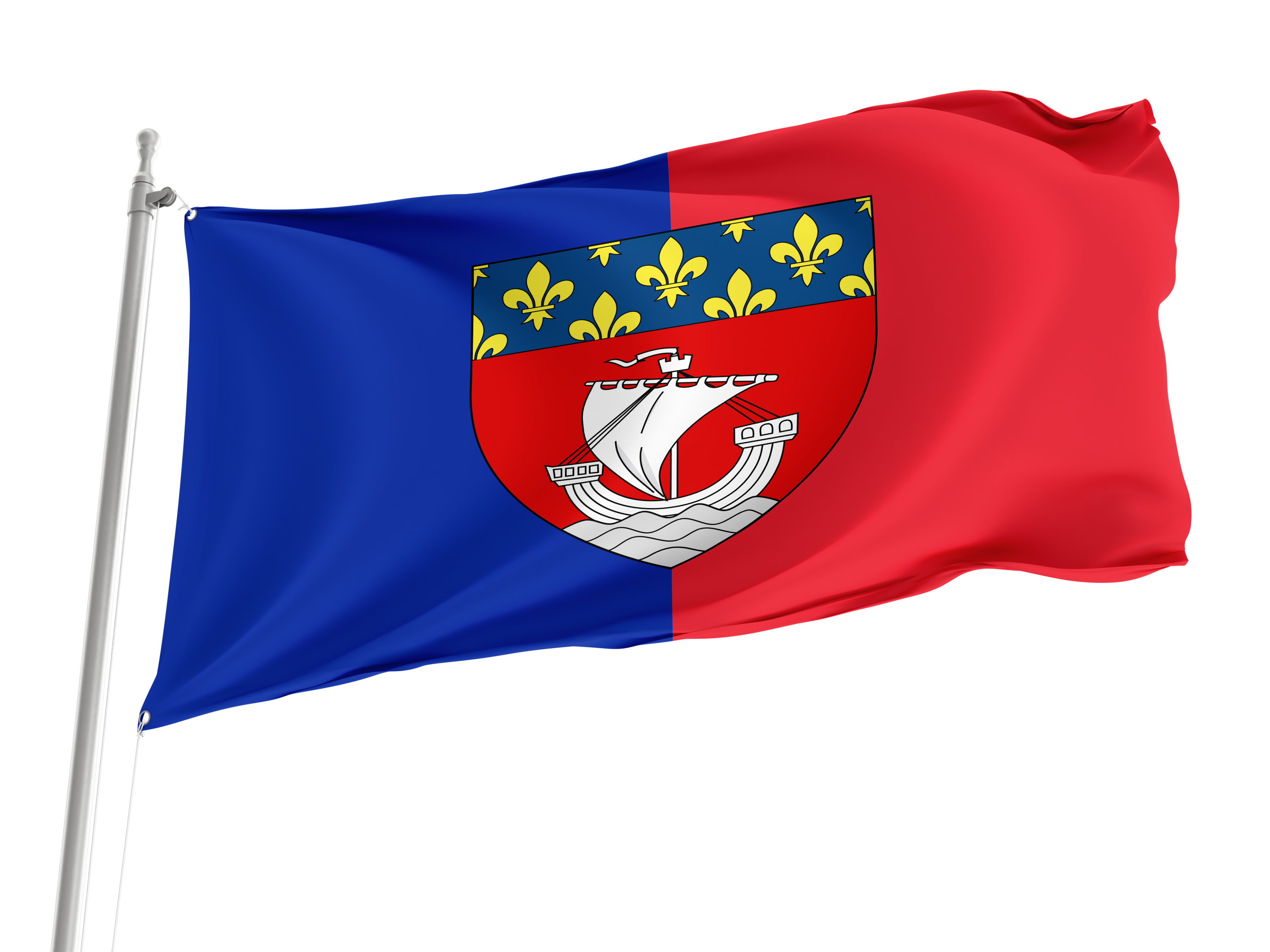 Paris with Shield Flag for Indoor & Outdoor Use