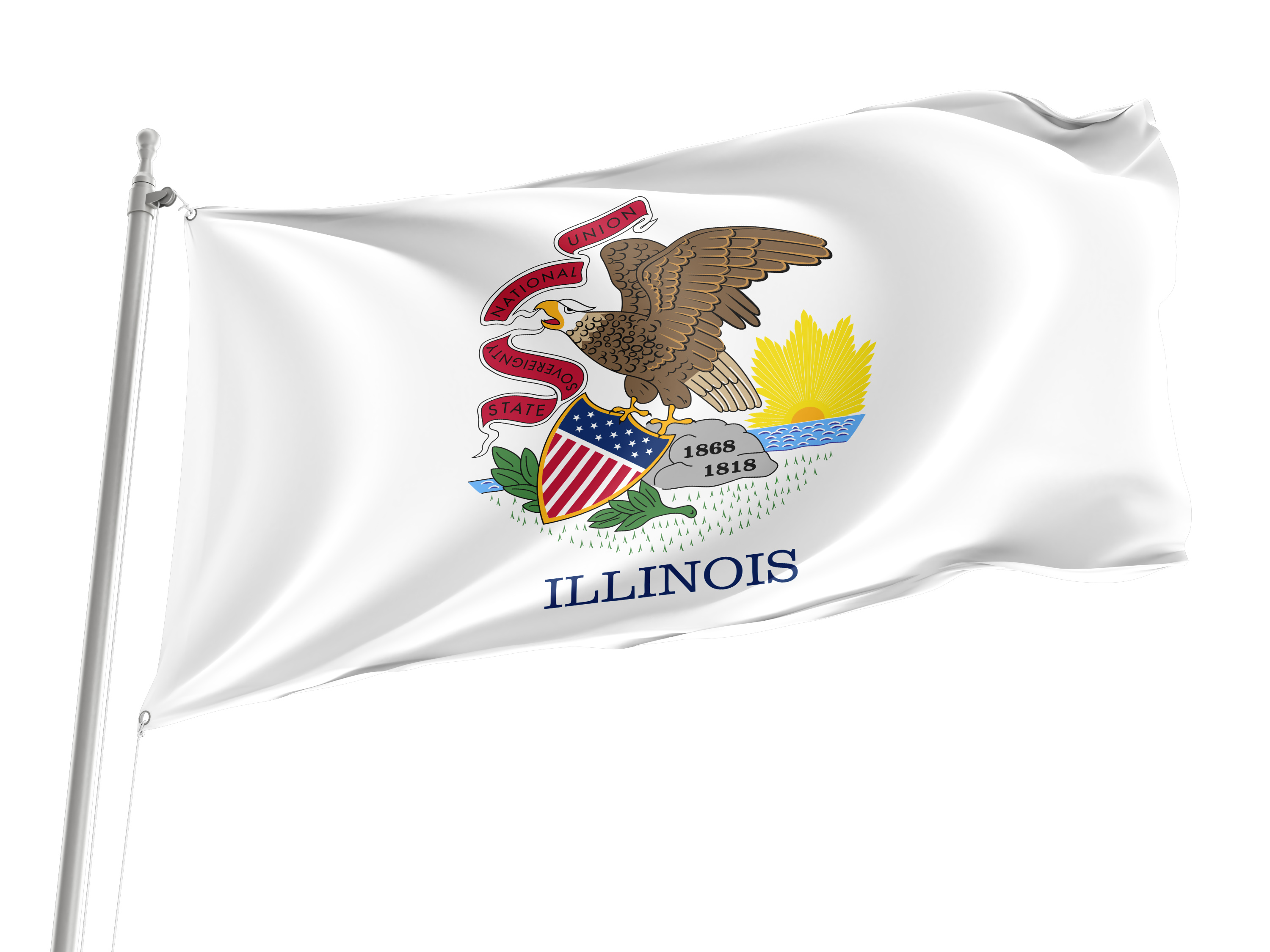 Illinois State Flag for Indoor & Outdoor Use