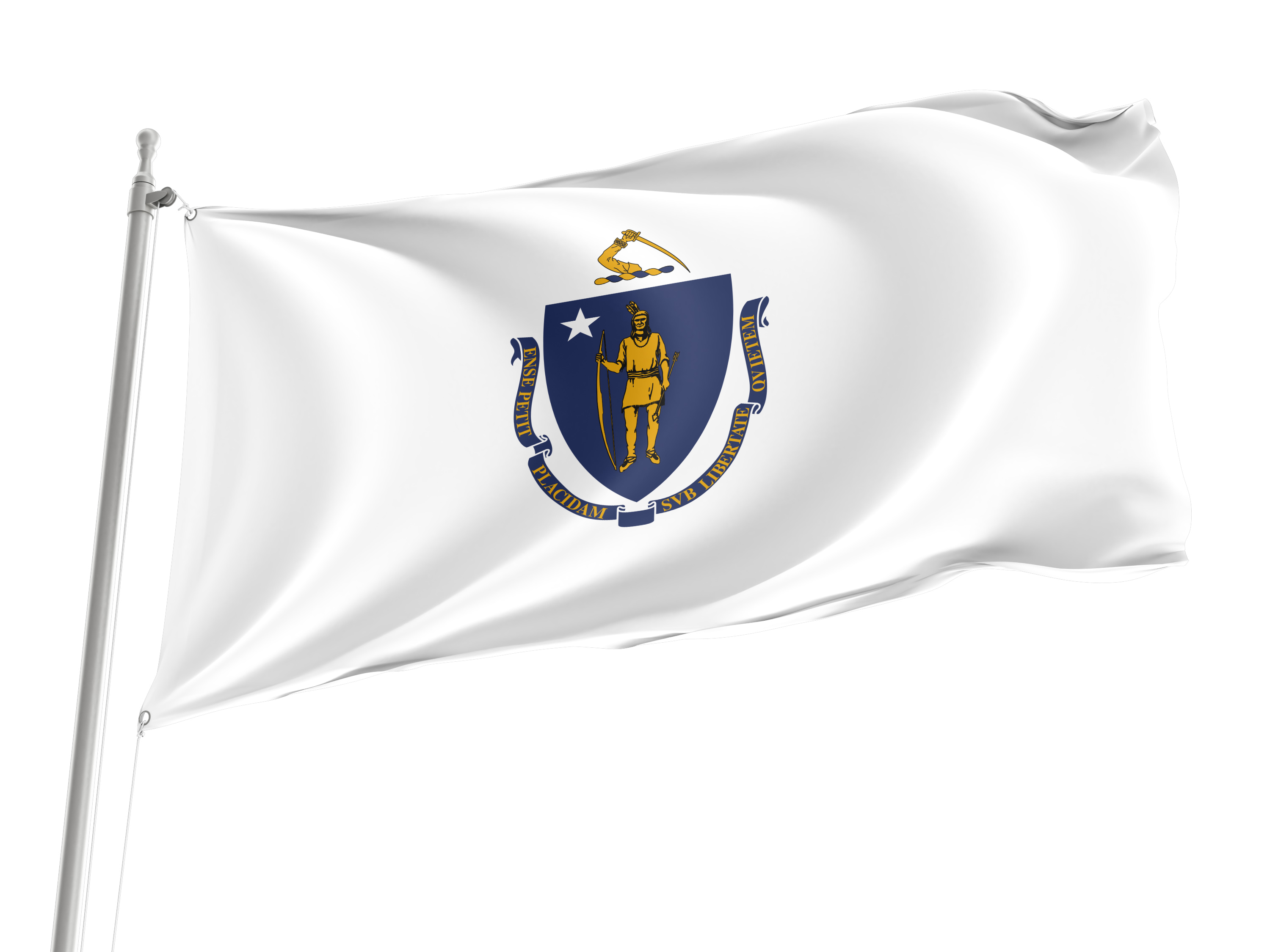 Massachusetts State Flag for Indoor & Outdoor Use