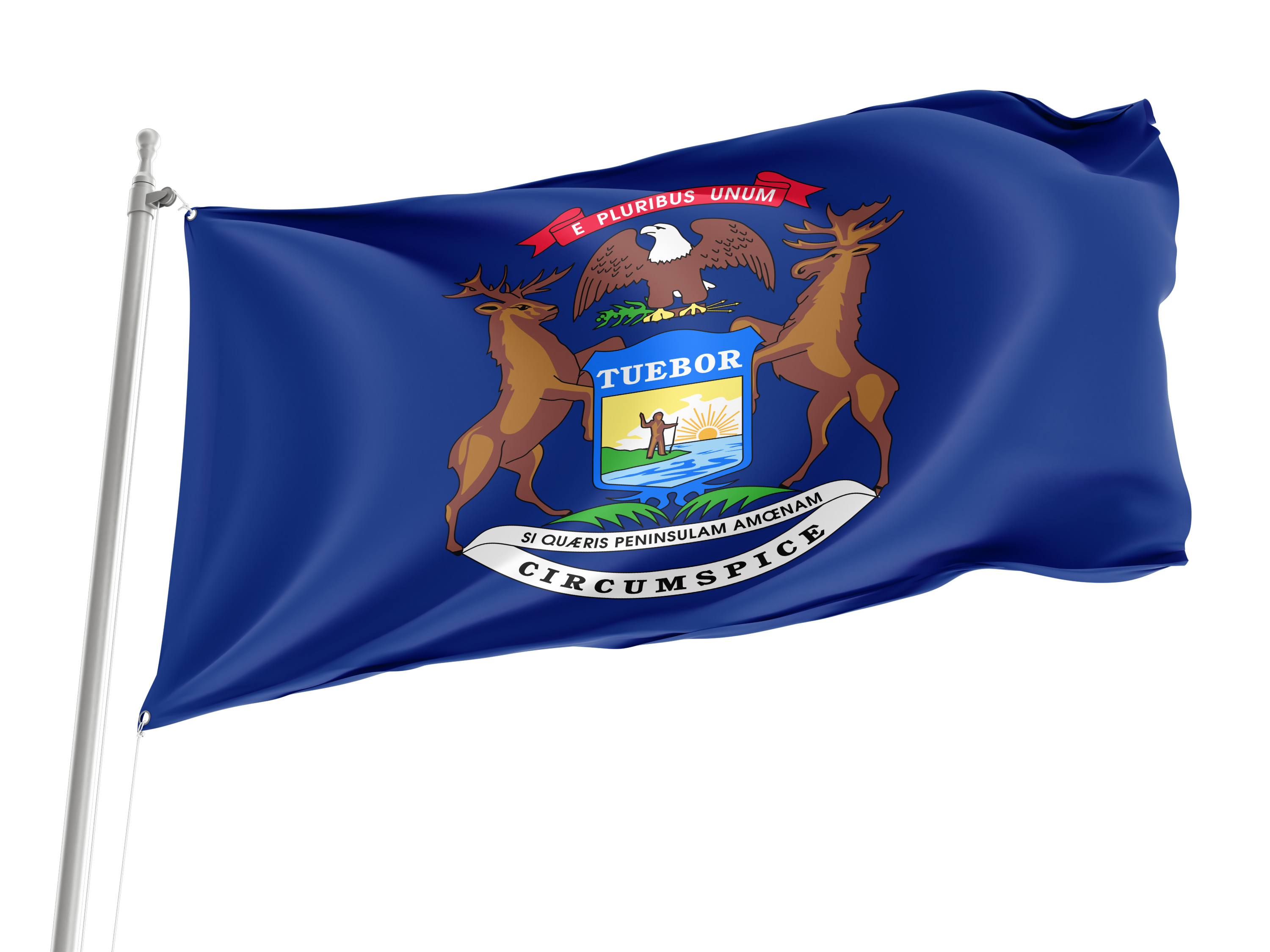 Michigan State Flag for Indoor & Outdoor Use