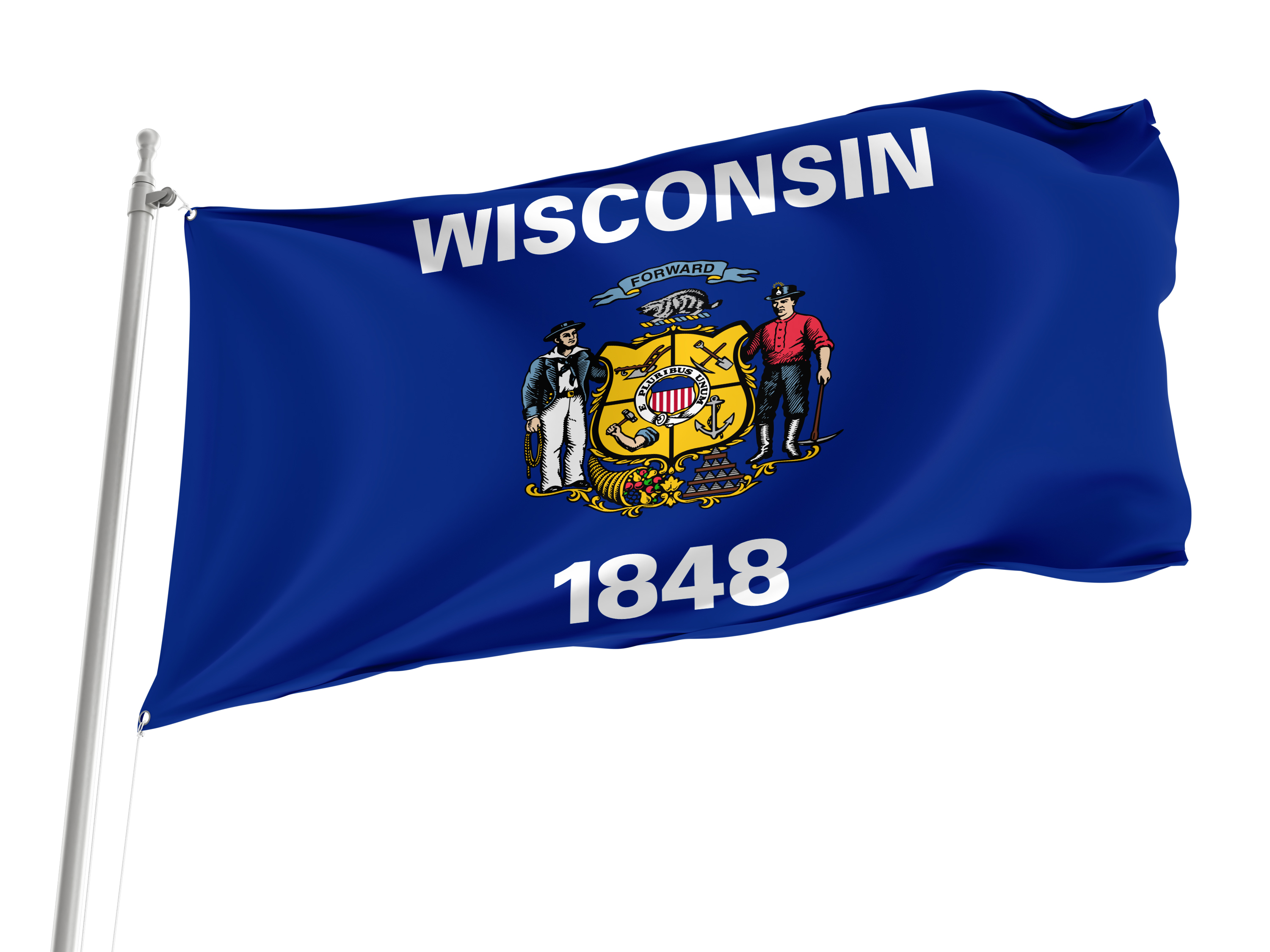 Wisconsin State Flag for Indoor & Outdoor Use