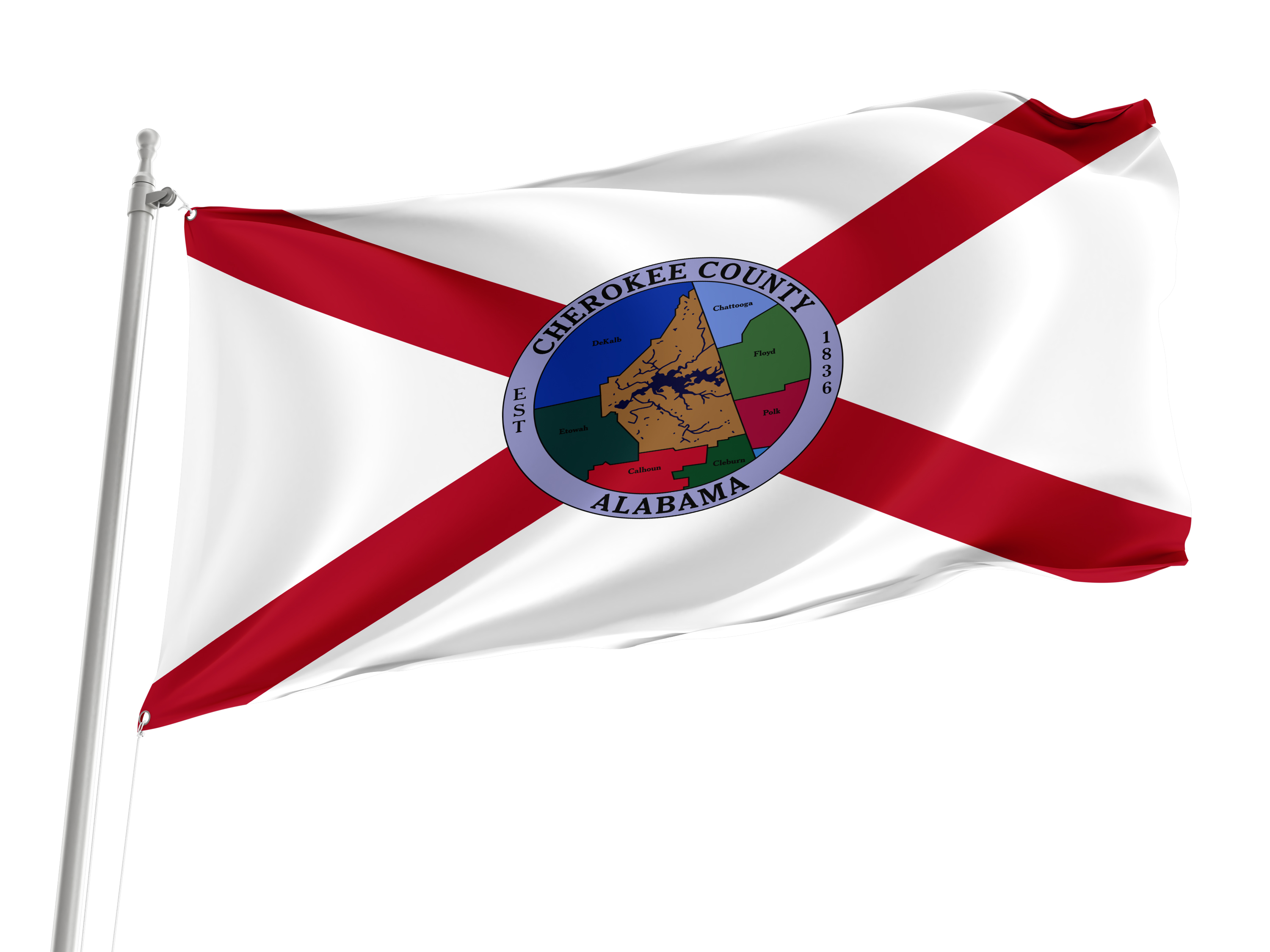 Cherokee County Flag for Indoor & Outdoor Use