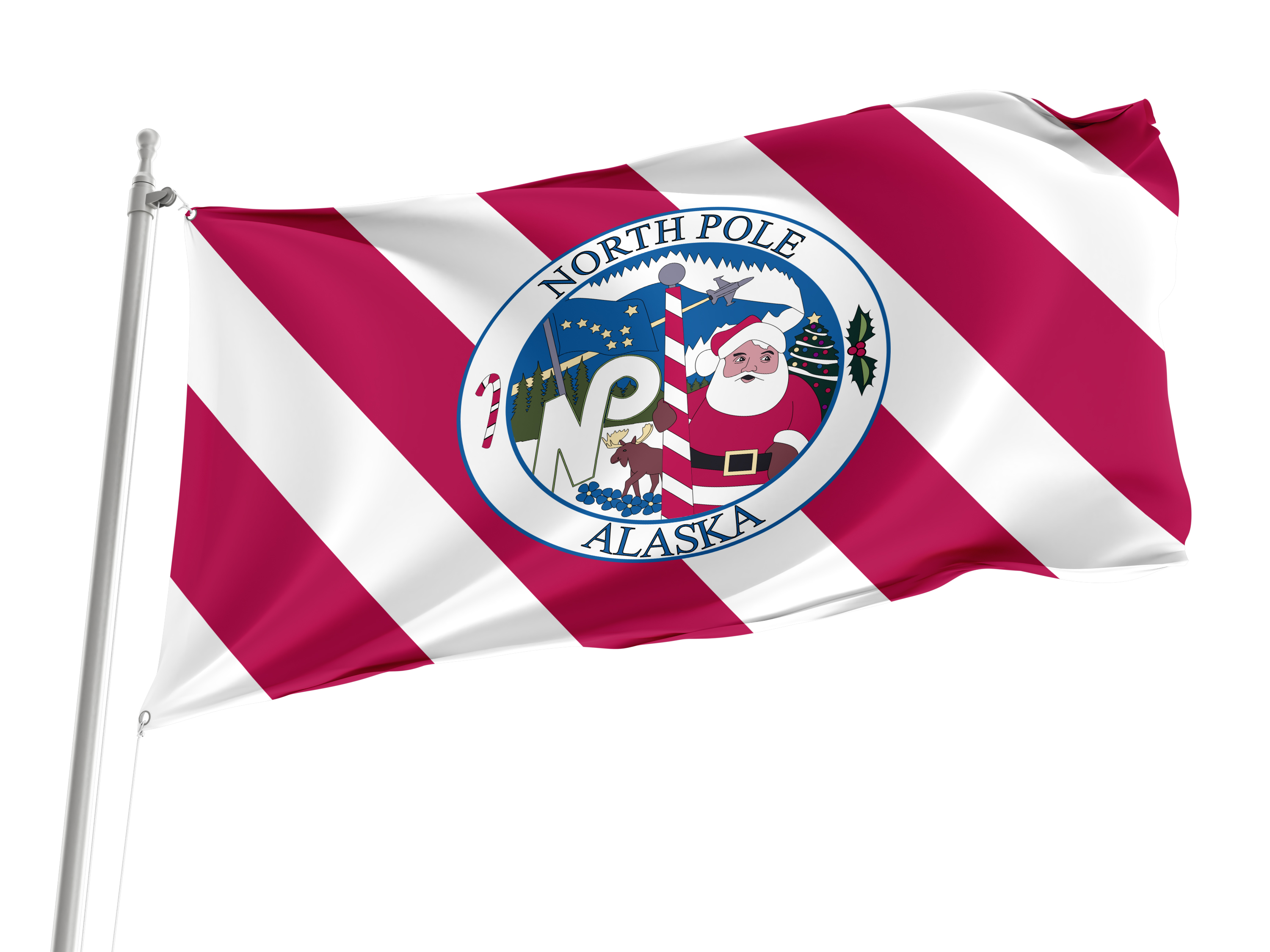 North Pole Alaska Flag for Indoor & Outdoor Use