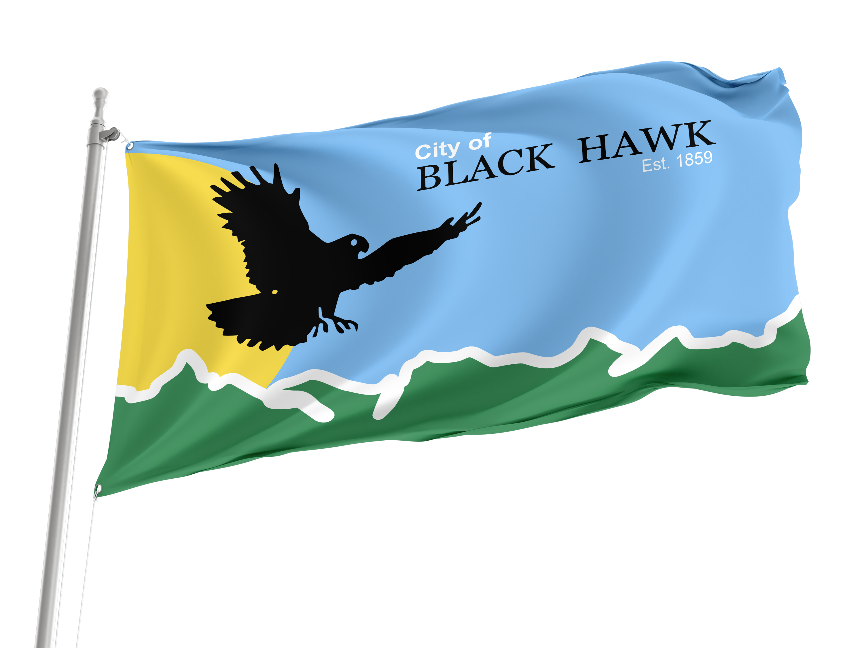 Black Hawk Flag for Indoor & Outdoor Use