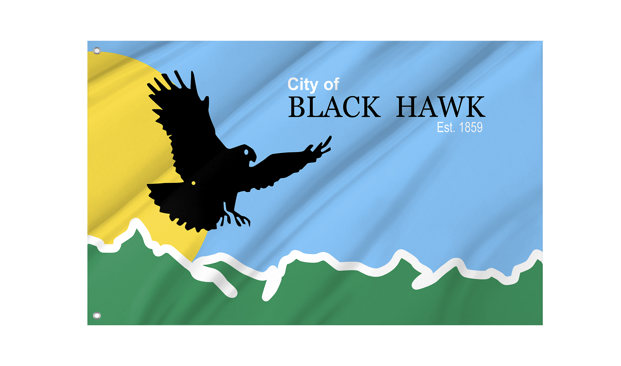 Black Hawk Flag for Indoor & Outdoor Use