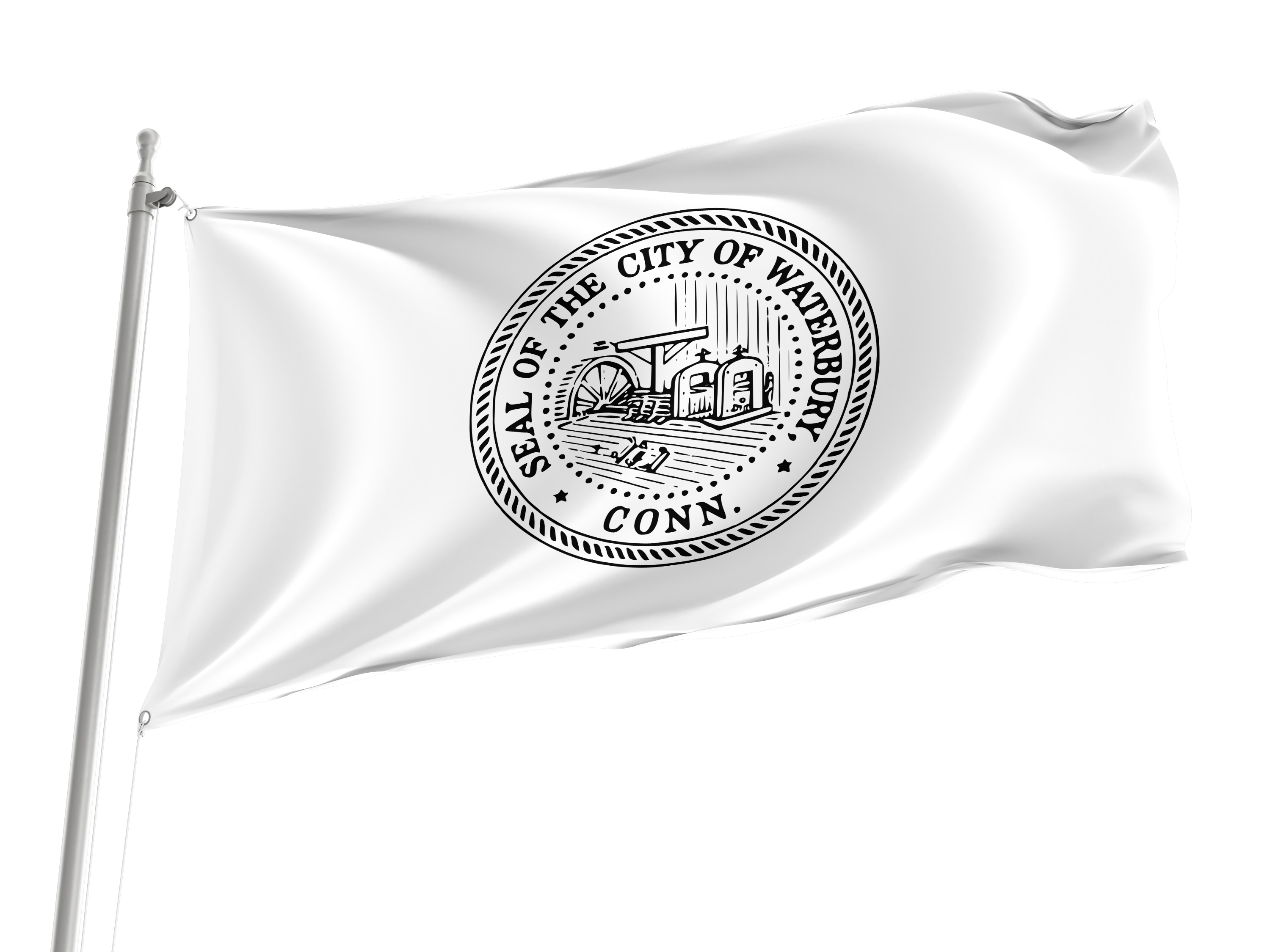 Waterbury White Flag for Indoor & Outdoor Use