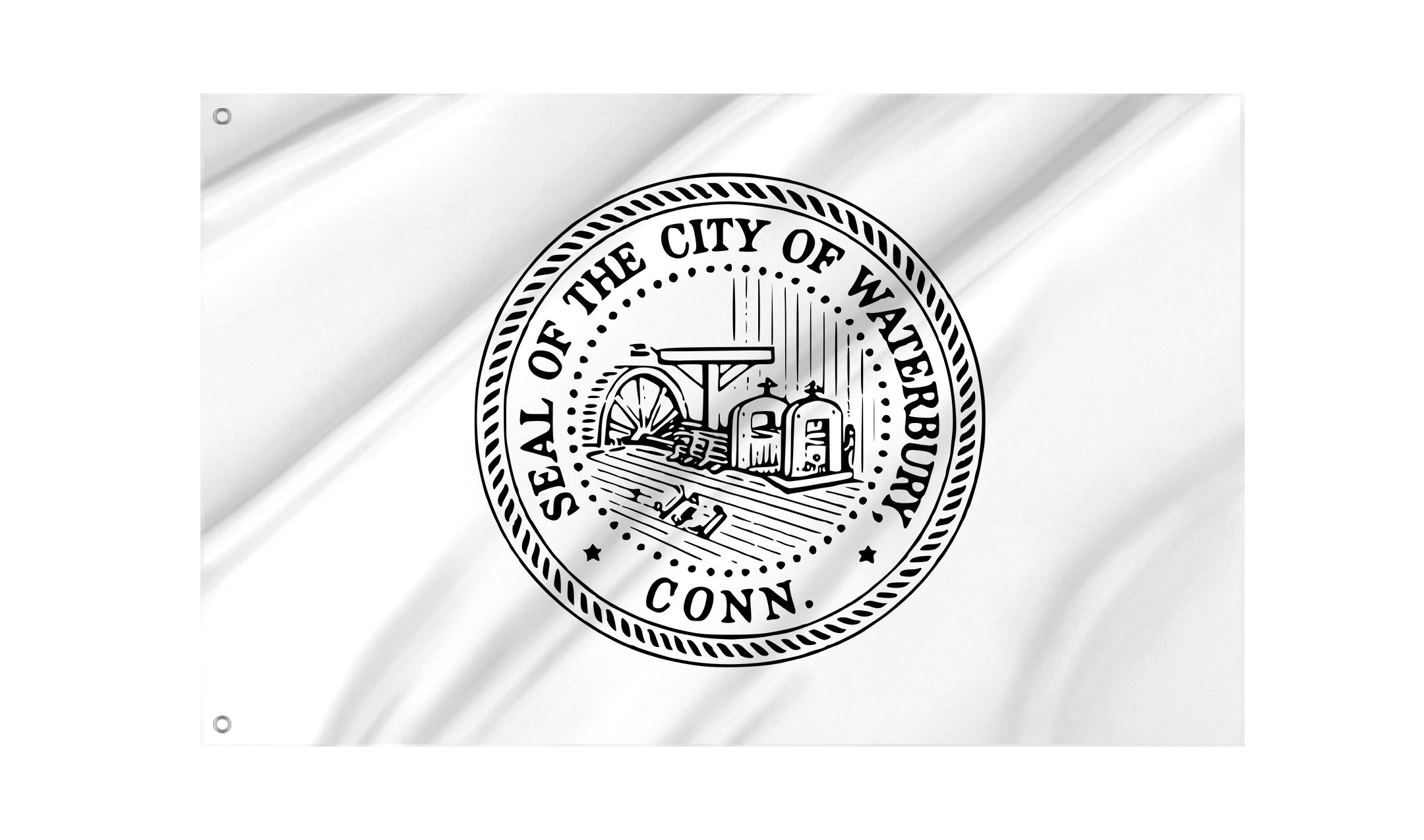 Waterbury White Flag for Indoor & Outdoor Use