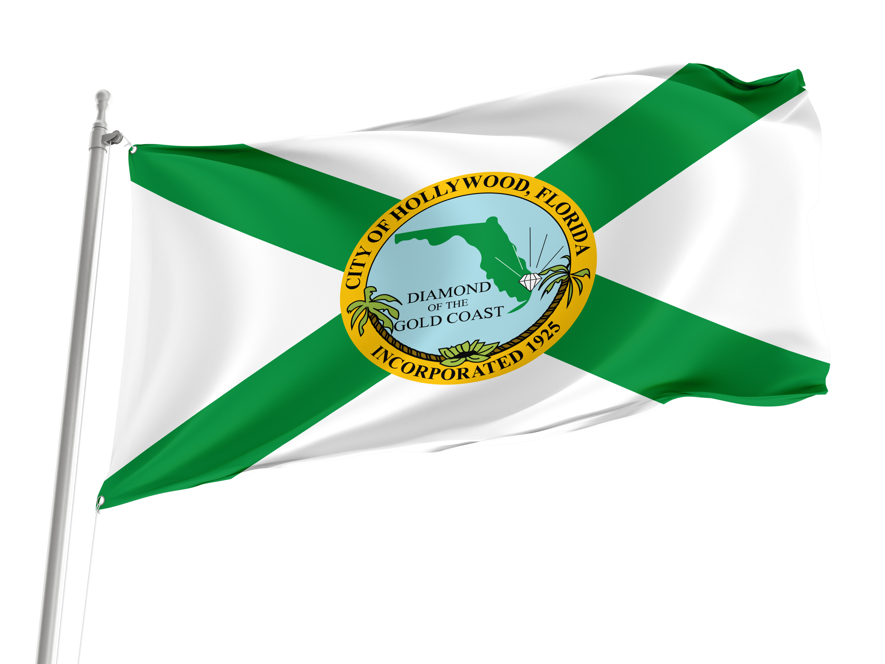 Hollywood City Flag for Indoor & Outdoor Use