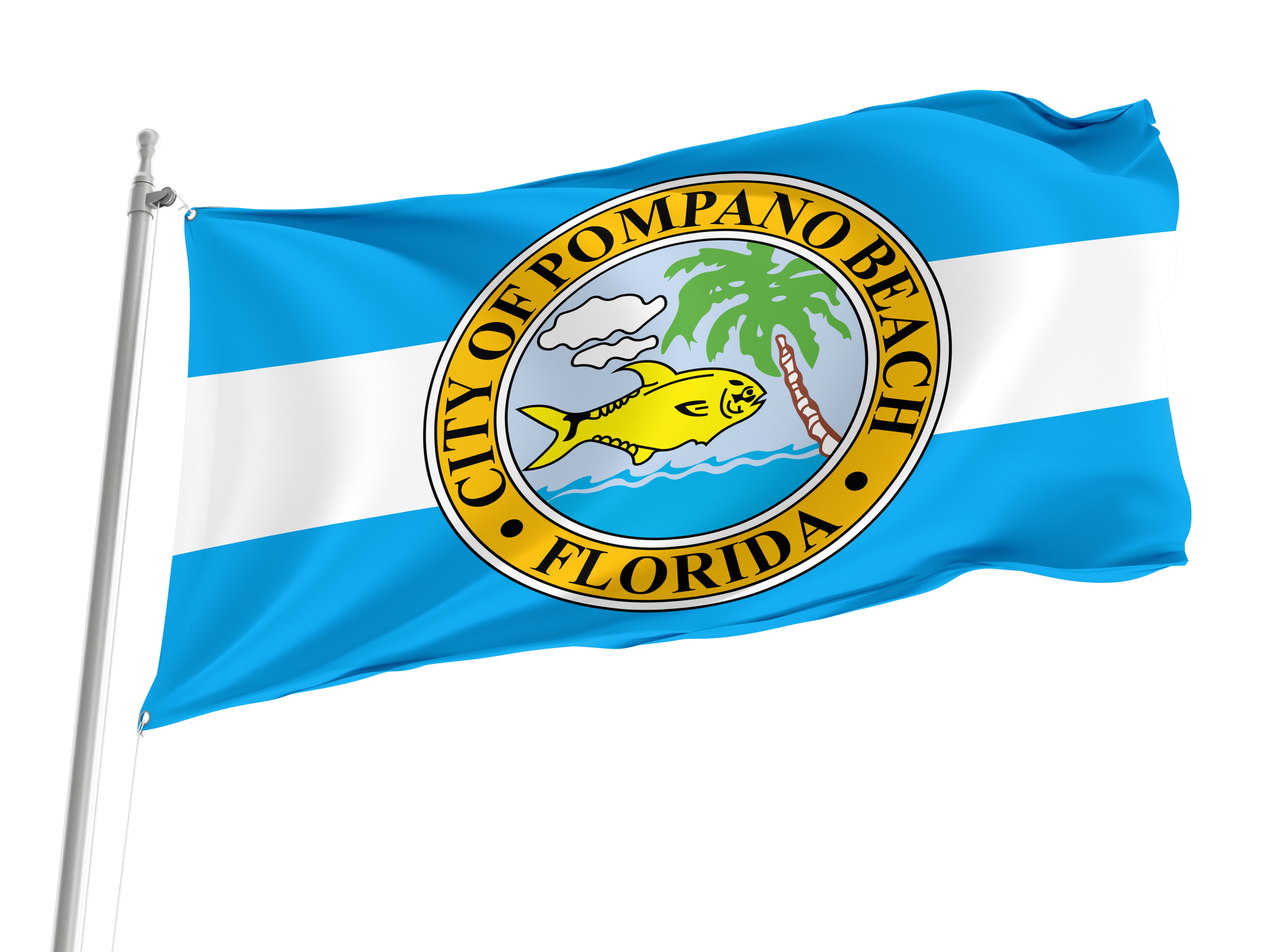 Pompano Beach City Flag for Indoor & Outdoor Use