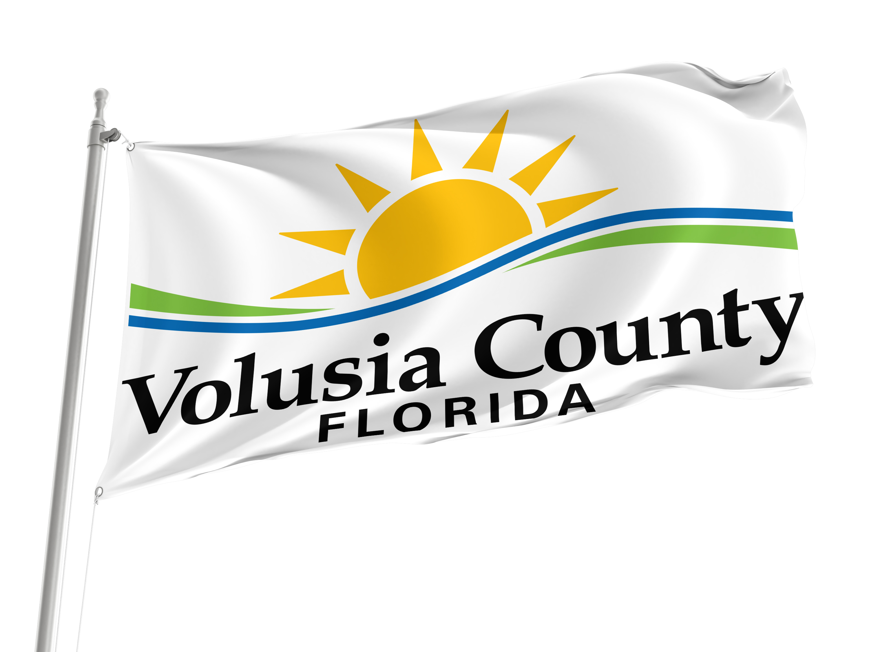 Volusia County White Flag for Indoor & Outdoor Use