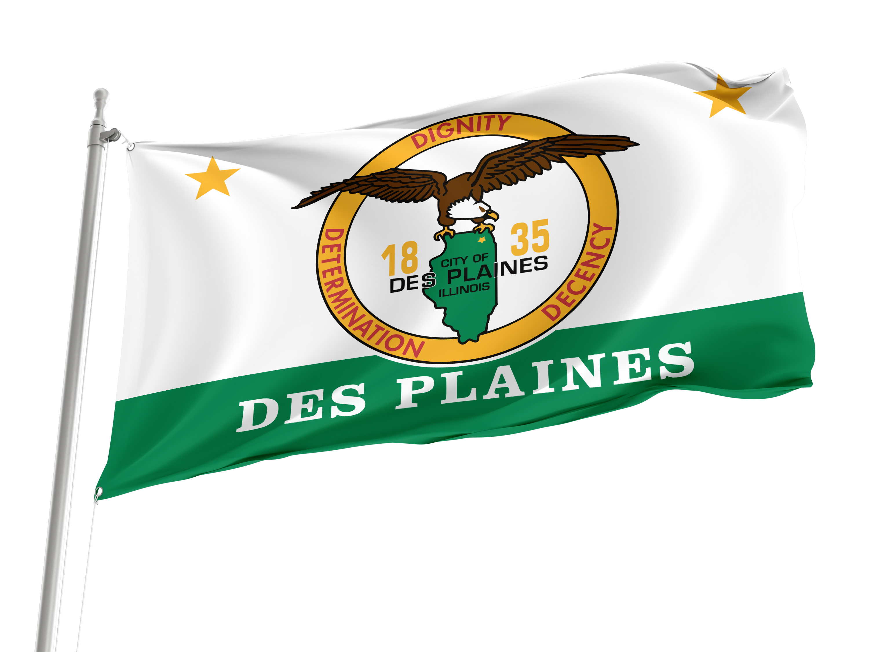 Des Plaines Flag for Indoor & Outdoor Use