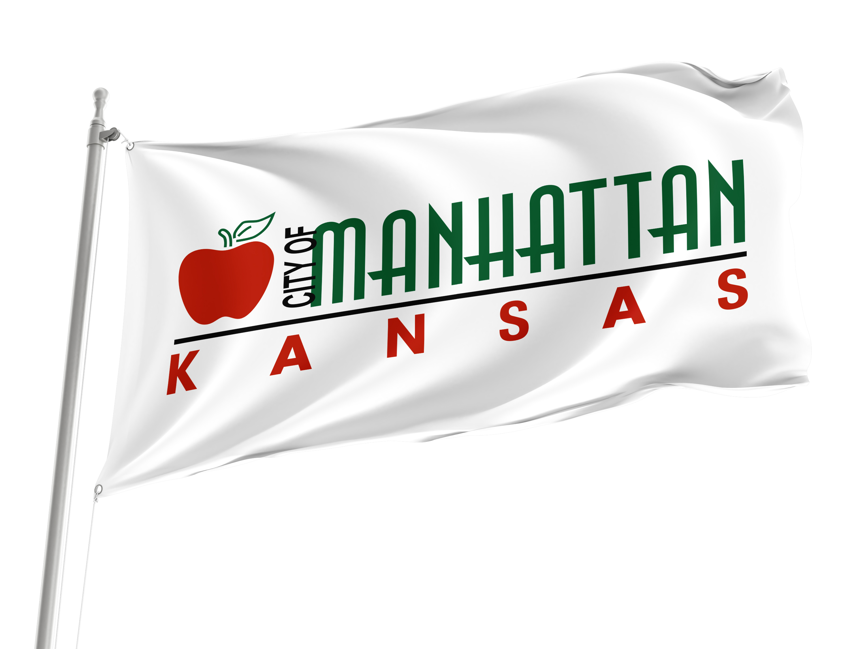 Manhattan White Flag for Indoor & Outdoor Use