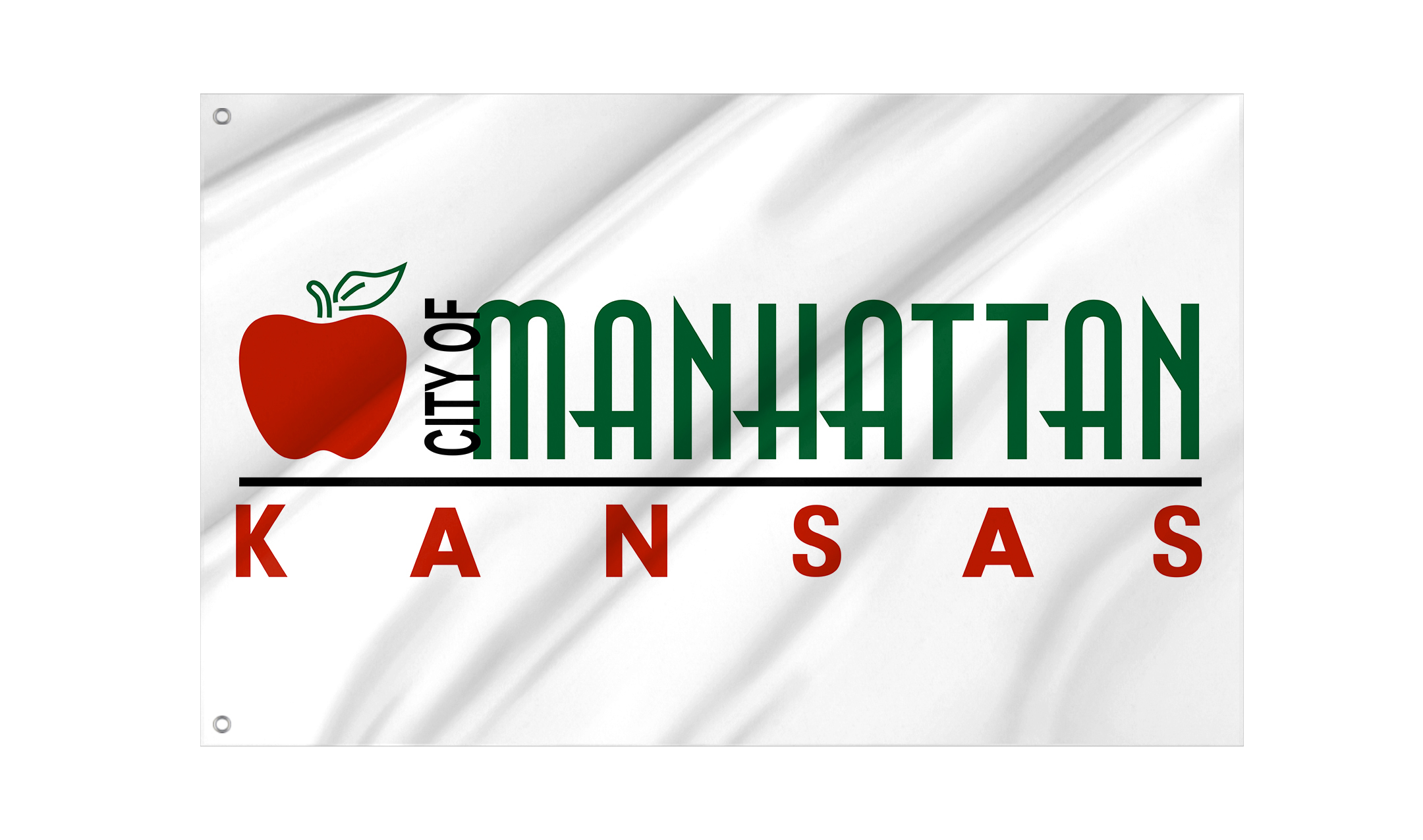 Manhattan White Flag for Indoor & Outdoor Use
