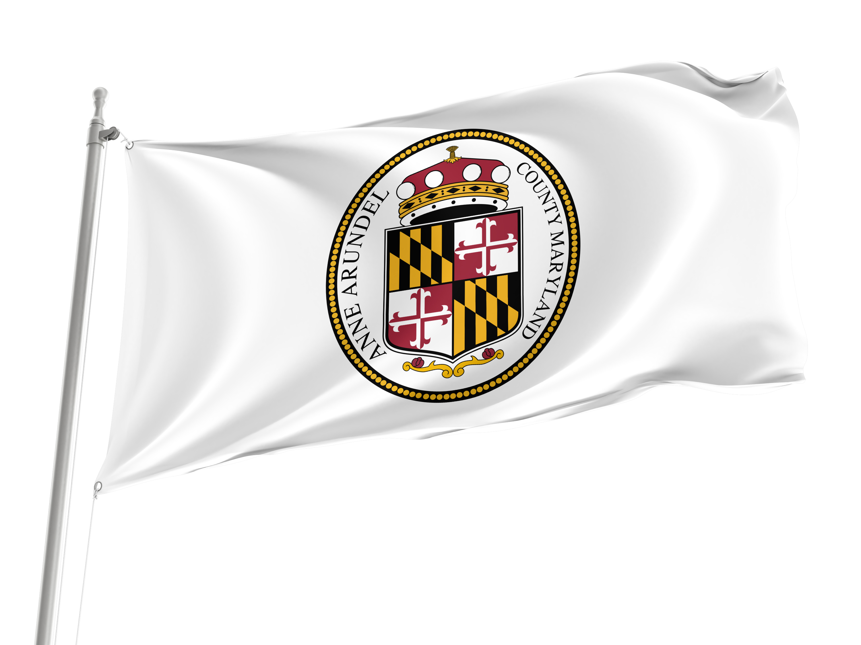 Anne Arundel County White Flag for Indoor & Outdoor Use