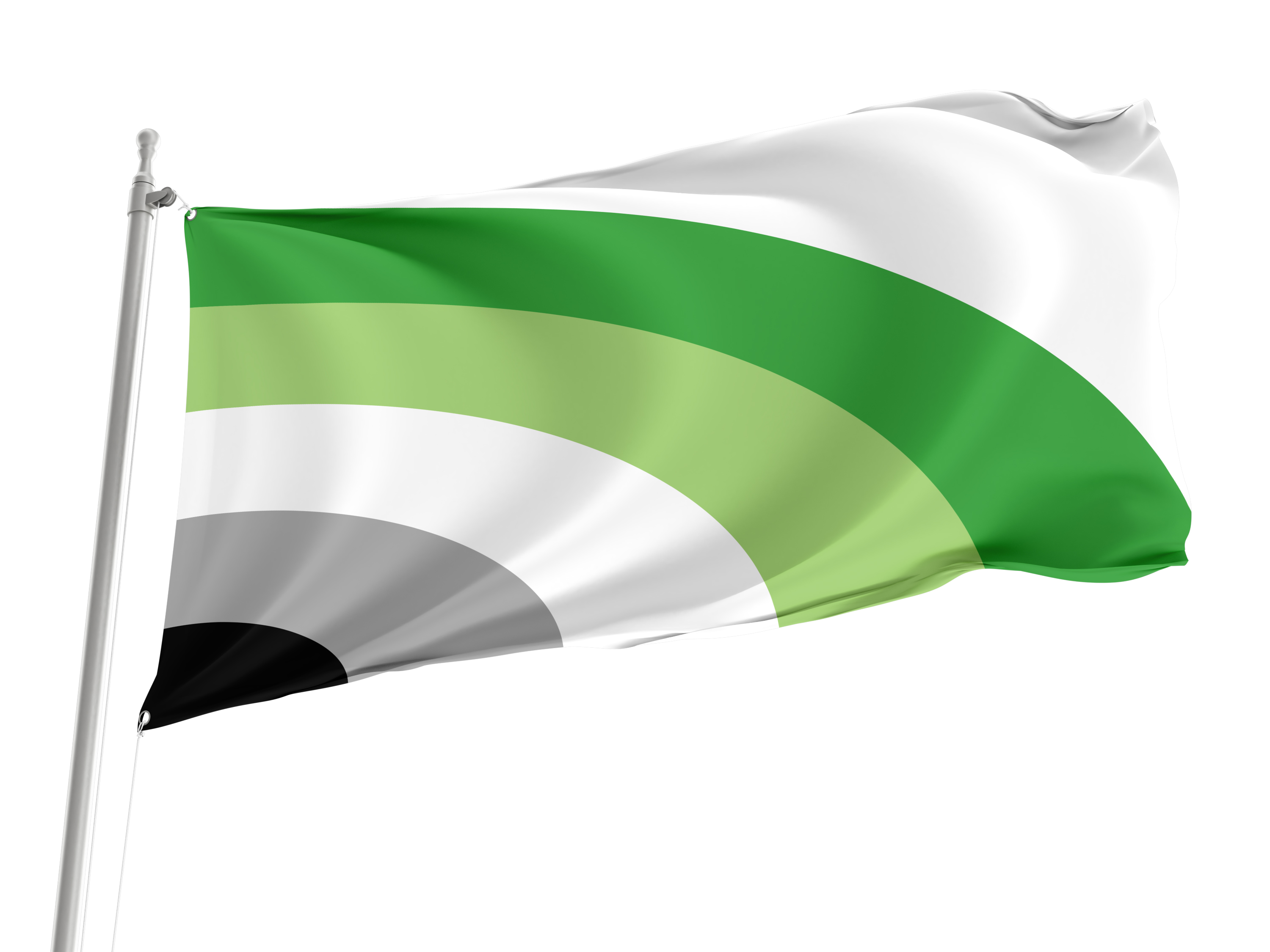 Aromantic Pride Half-Rainbow Flag for Indoor & Outdoor Use