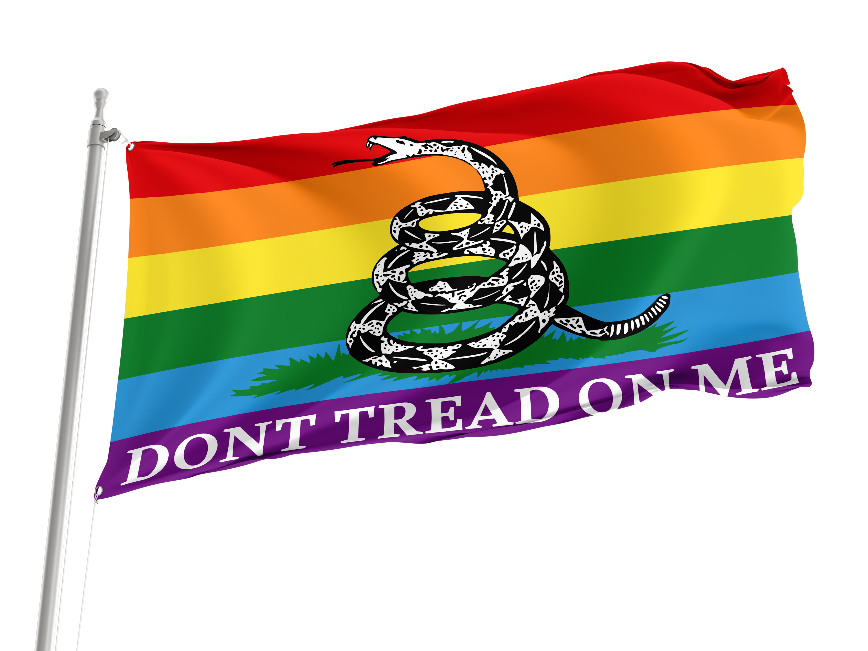 Rainbow Gadsden Flag for Indoor & Outdoor Use