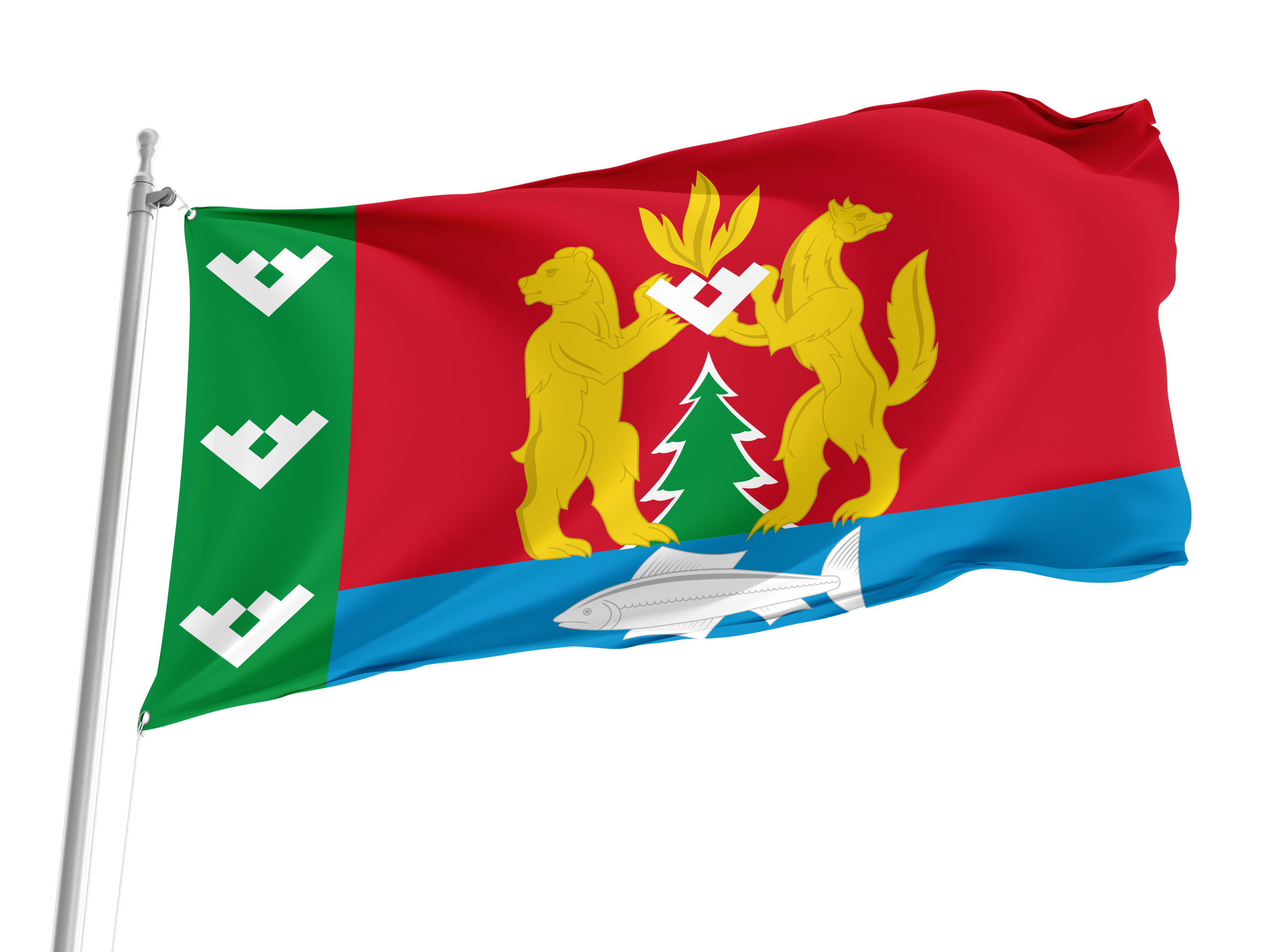 Krasnoselkupsky District Flag for Indoor & Outdoor Use