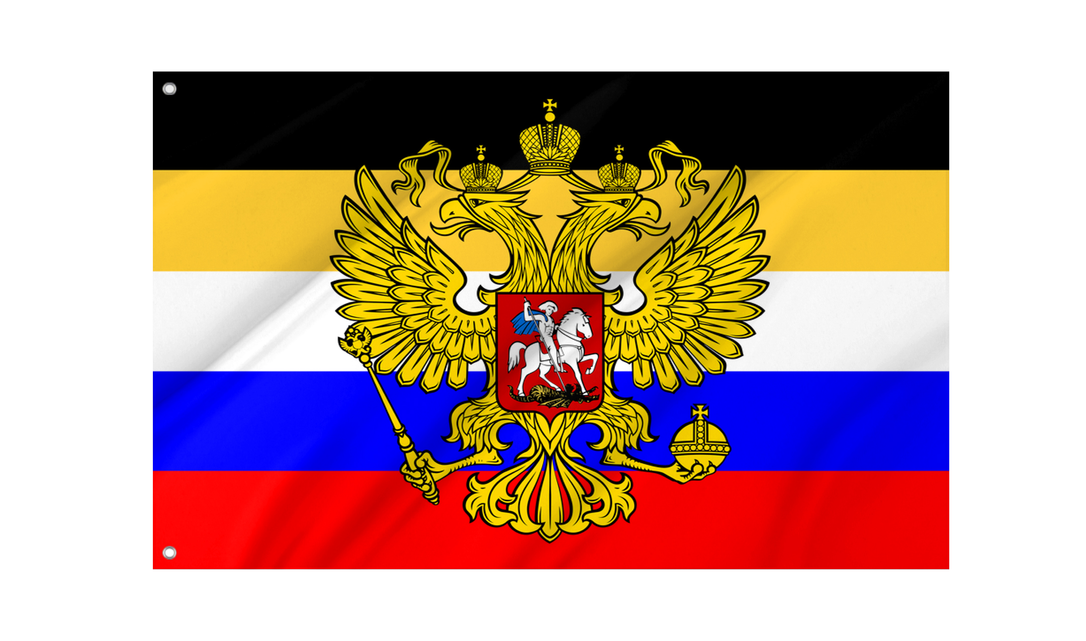 Russia Combined Tricolor with Coat of Arms Flag for Indoor & Outdoor Use