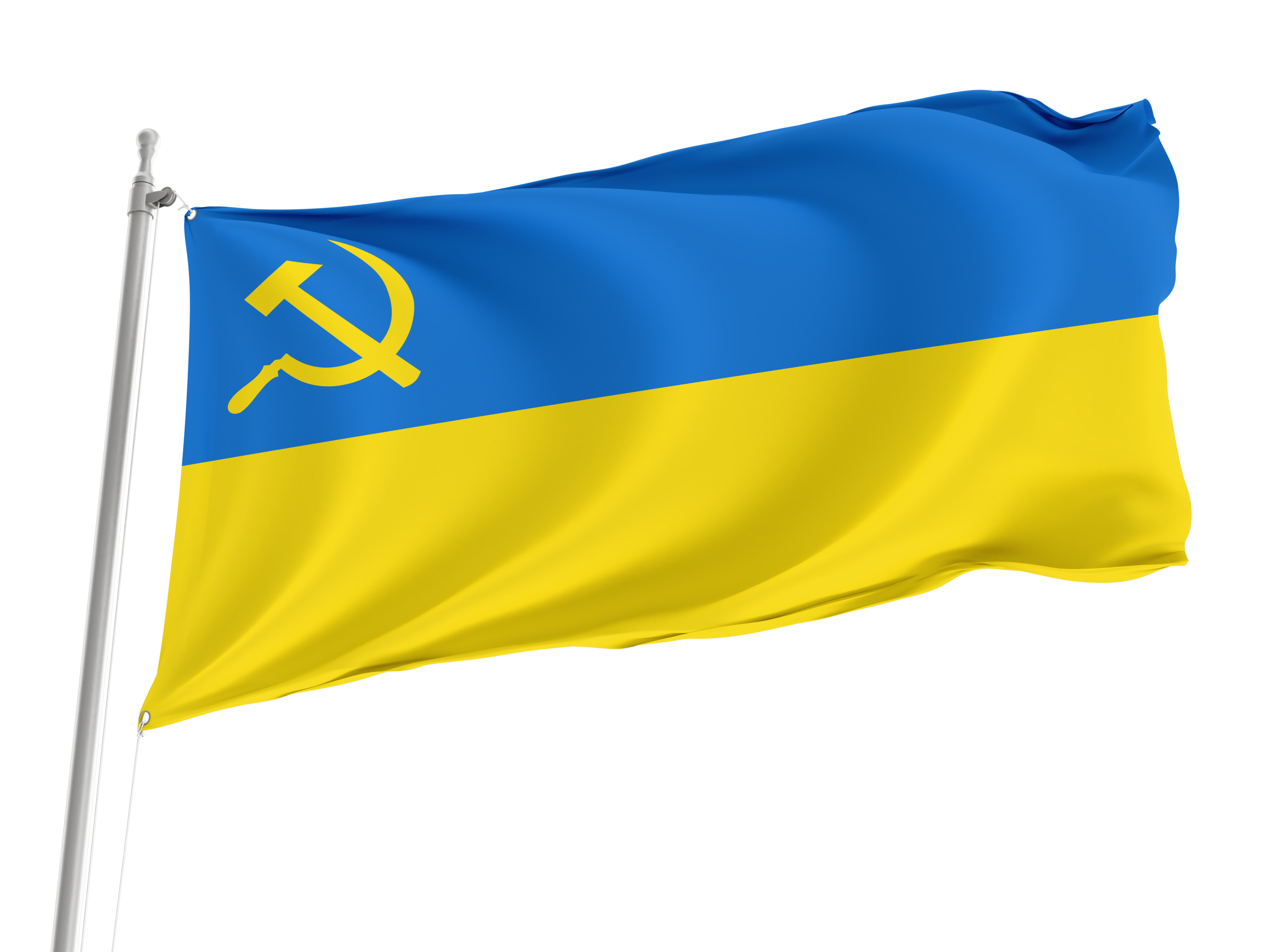 Ukraine with hammer and sickle Flag for Indoor & Outdoor Use