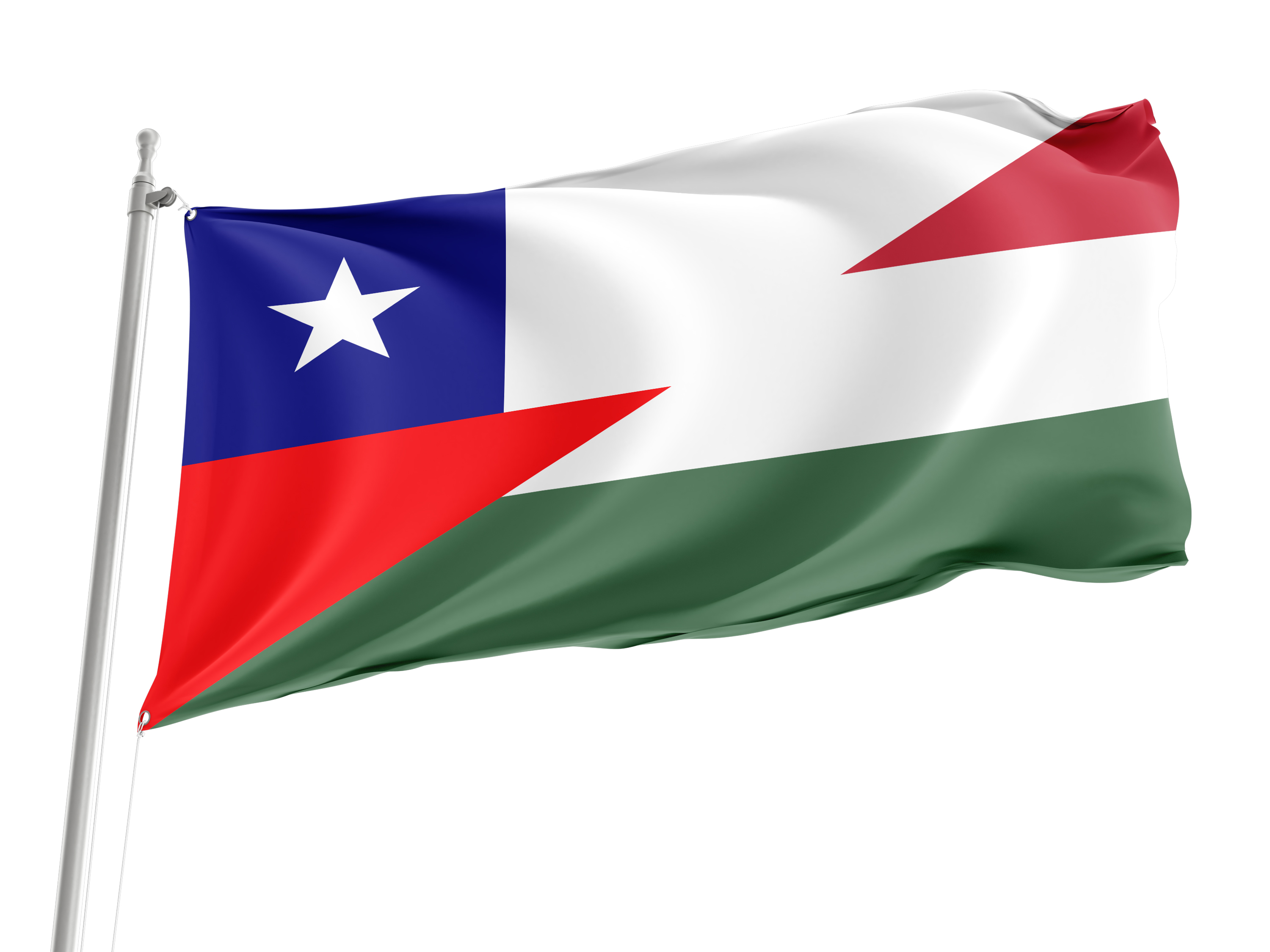 Chile and Hungary Friendship Flag for Indoor & Outdoor Use