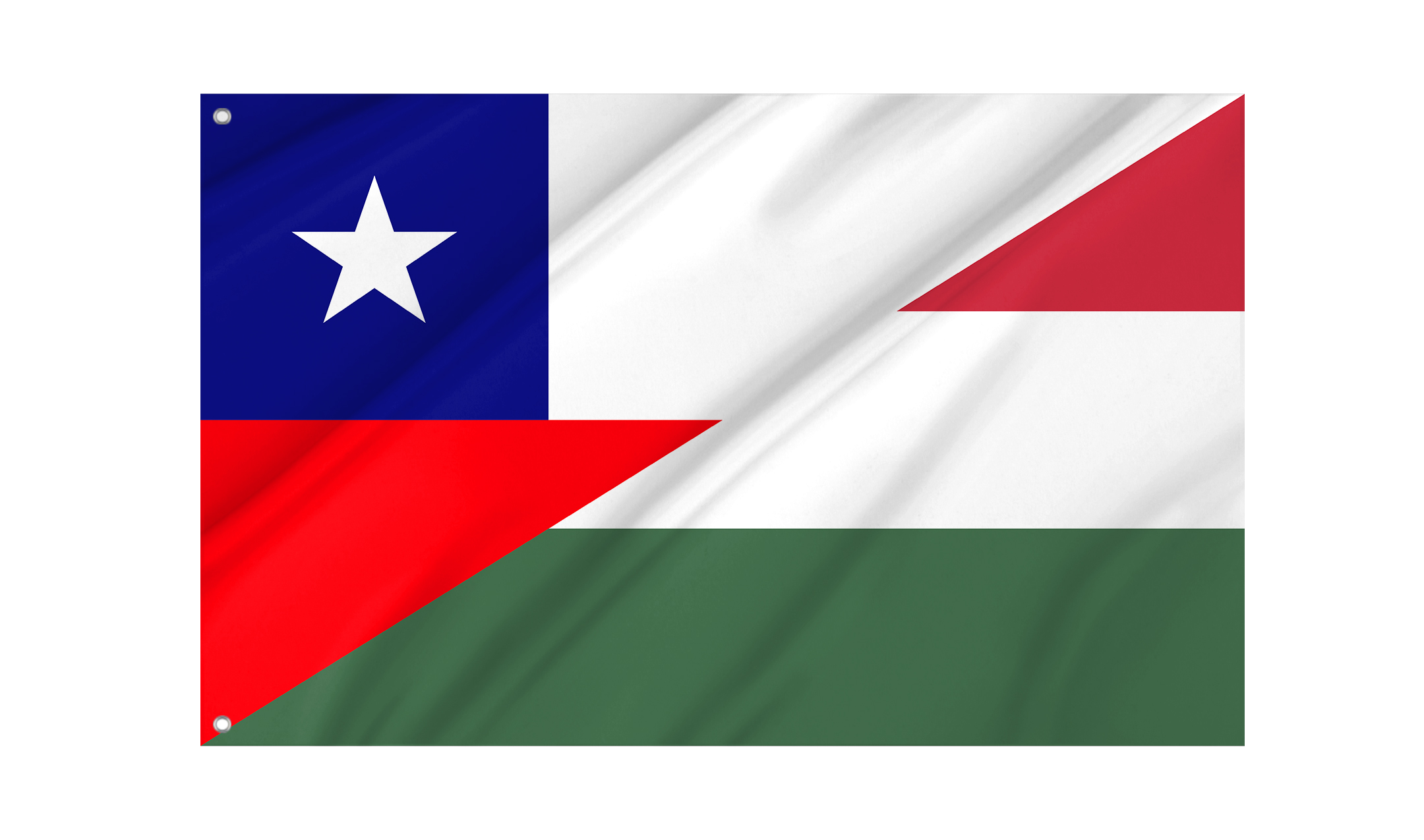 Chile and Hungary Friendship Flag for Indoor & Outdoor Use