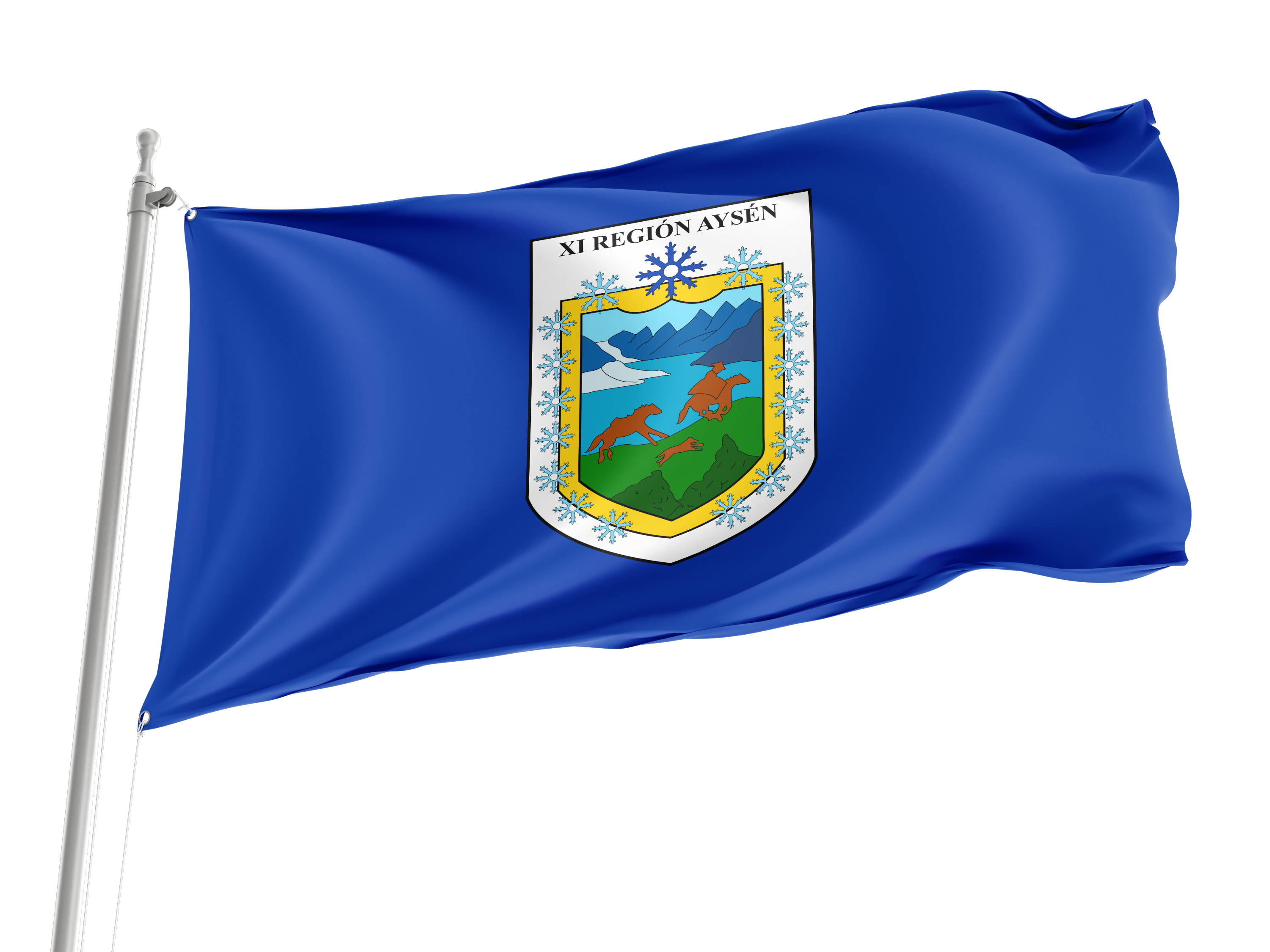 Aysen, Chile versión Azul Flag for Indoor & Outdoor Use