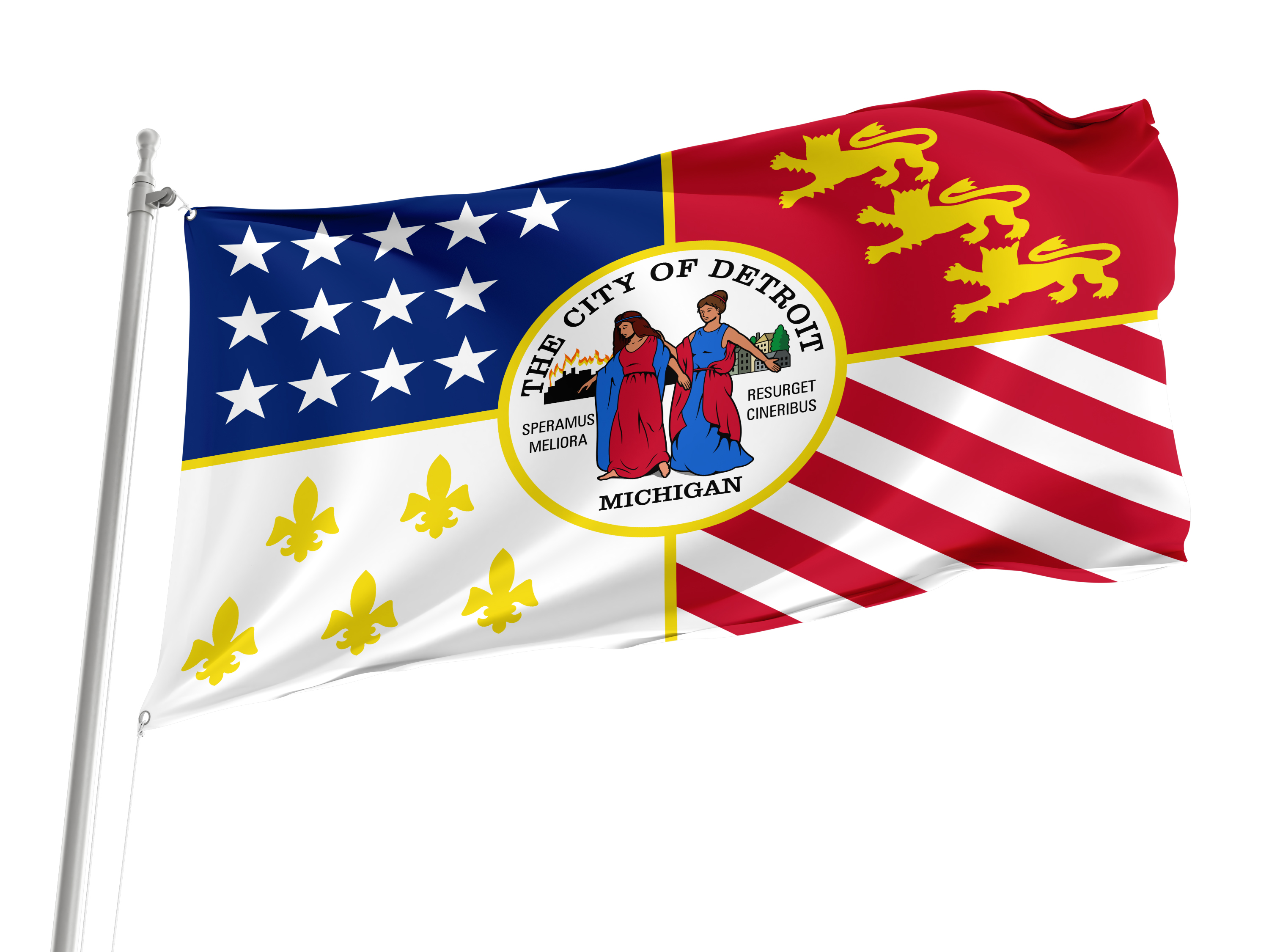 Detroit, Michigan Flag for Indoor & Outdoor Use