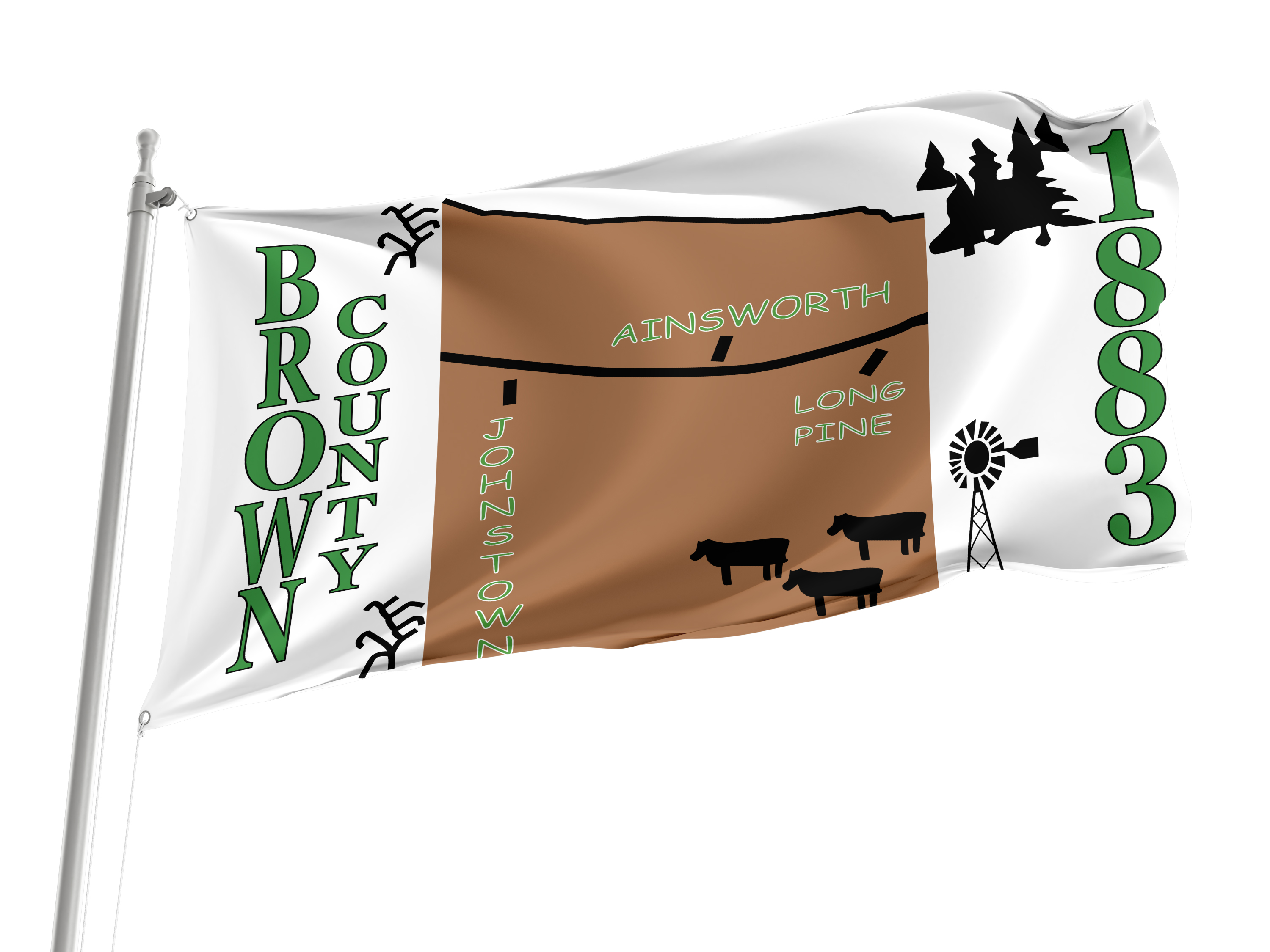 Brown County, Nebraska Flag for Indoor & Outdoor Use