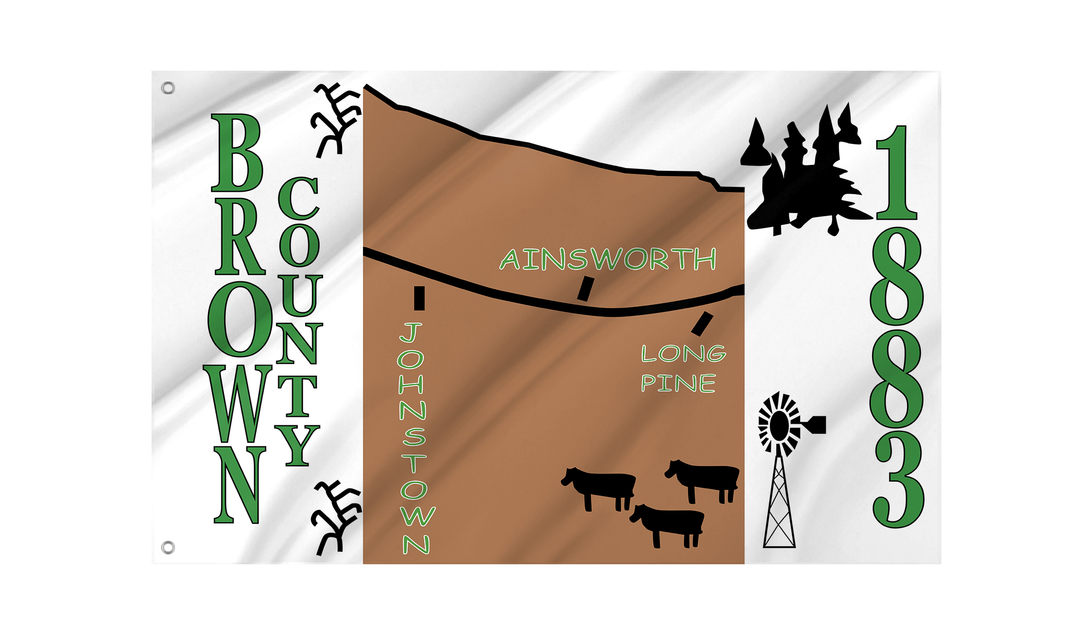 Brown County, Nebraska Flag for Indoor & Outdoor Use