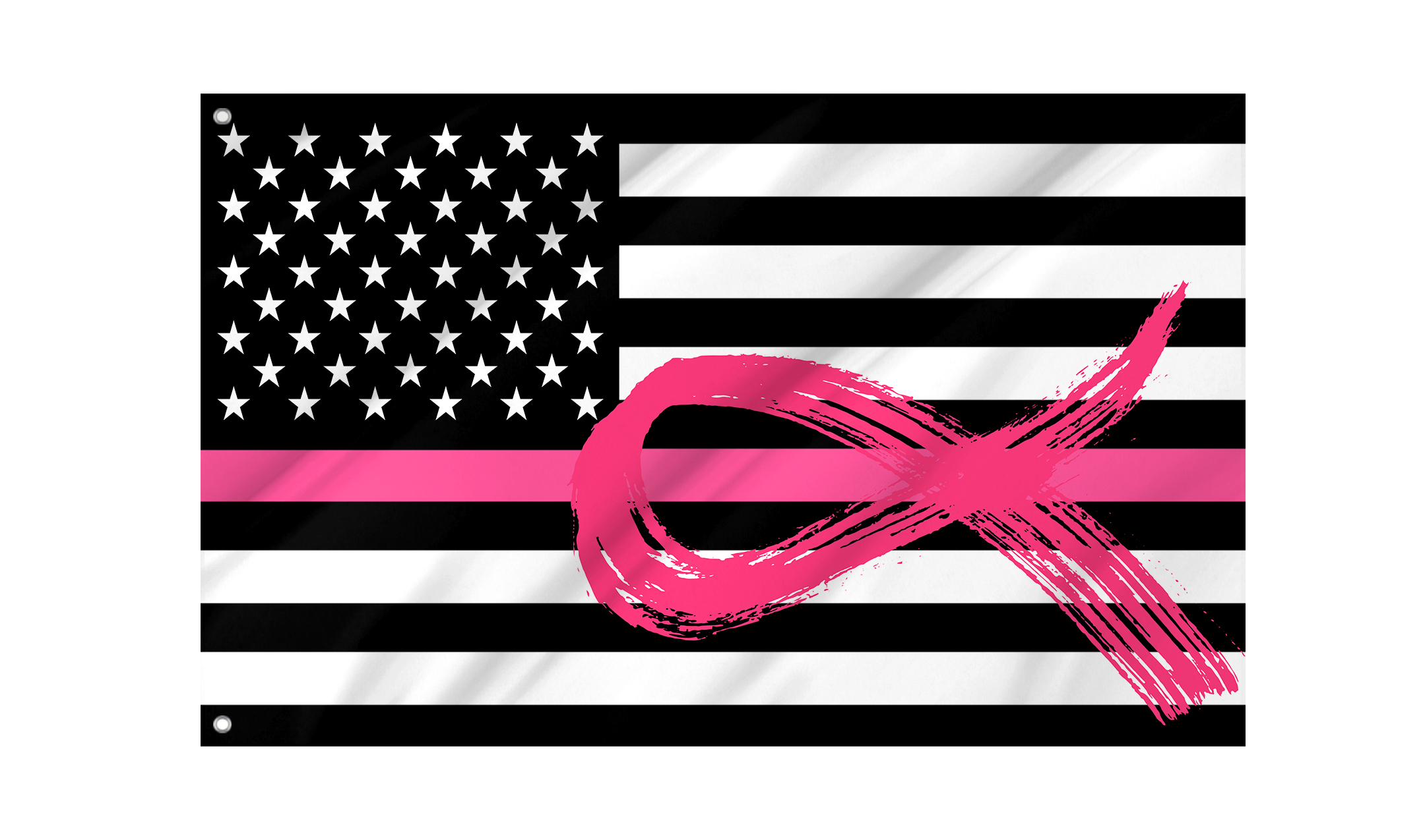 Breast Cancer Awareness Ribbon Flag for Indoor & Outdoor Use