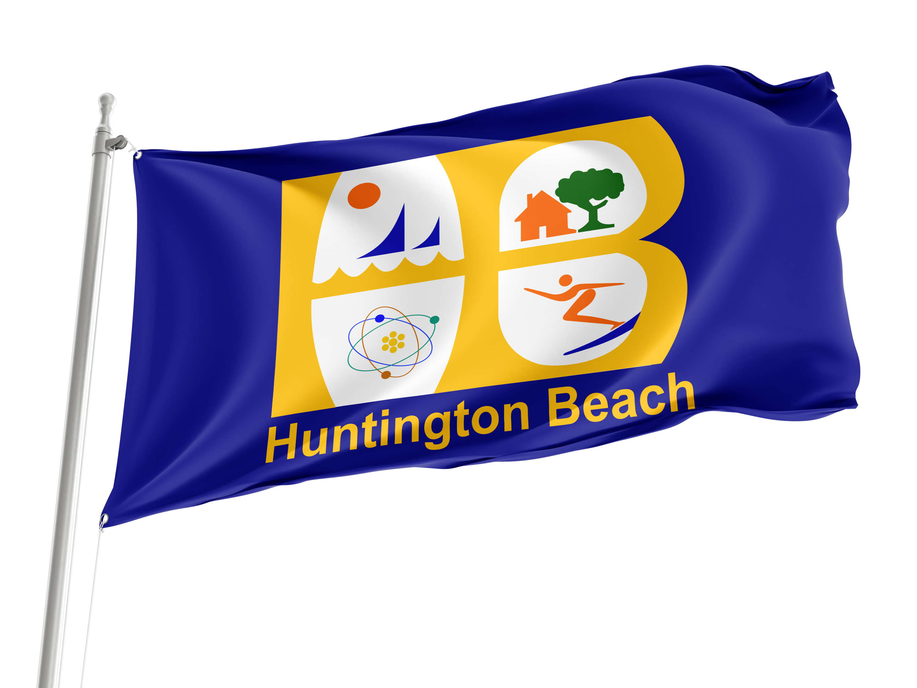 Huntington Beach Flag for Indoor & Outdoor Use