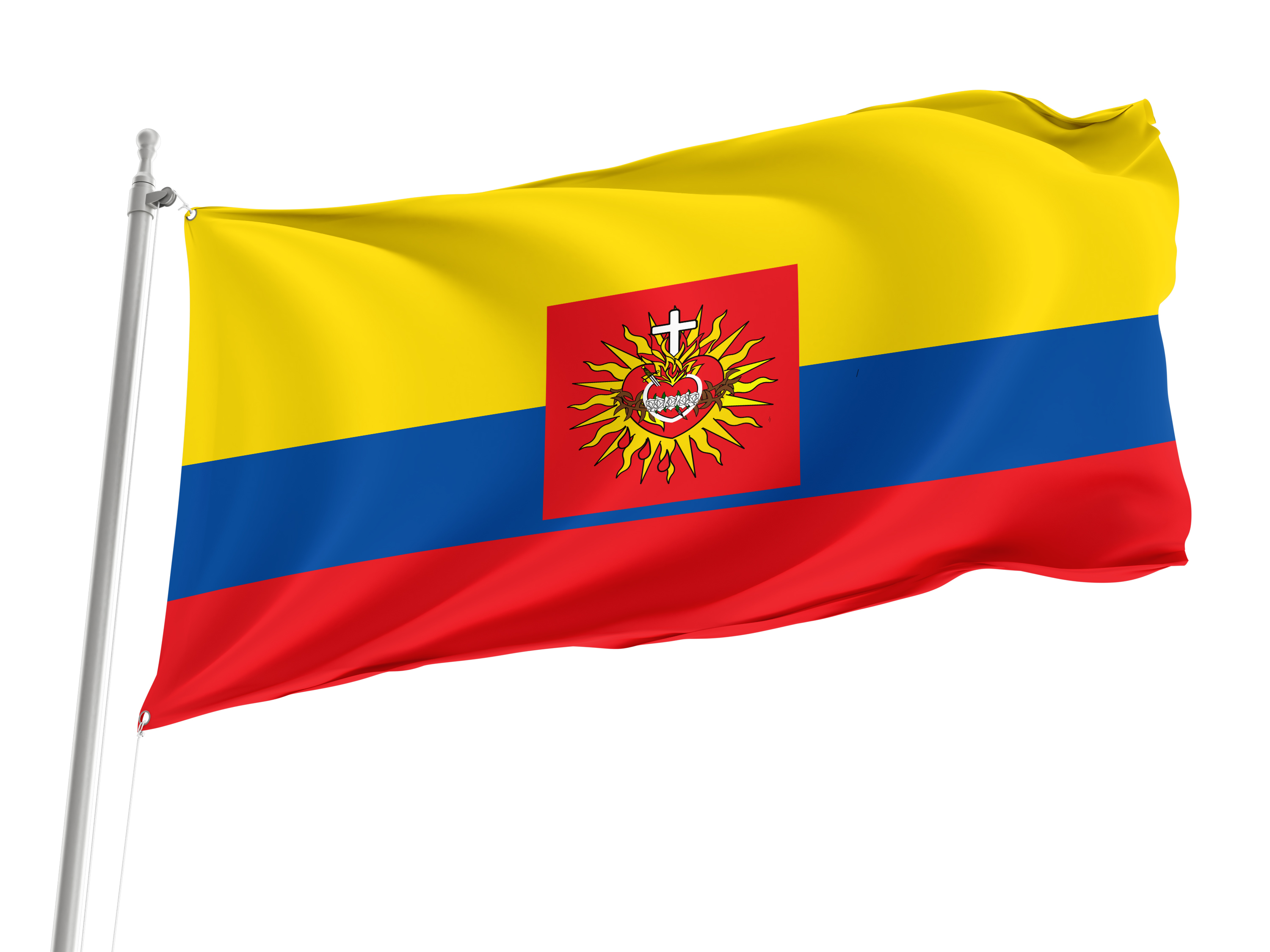 Ecuador, With the Sacred Heart of Jesus, the Immaculate Heart of Mary Flag