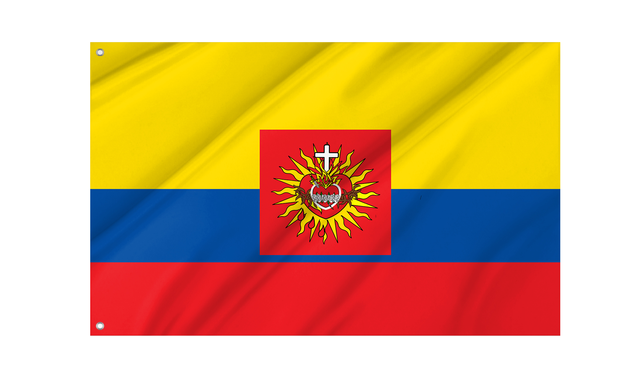 Ecuador, With the Sacred Heart of Jesus, the Immaculate Heart of Mary Flag