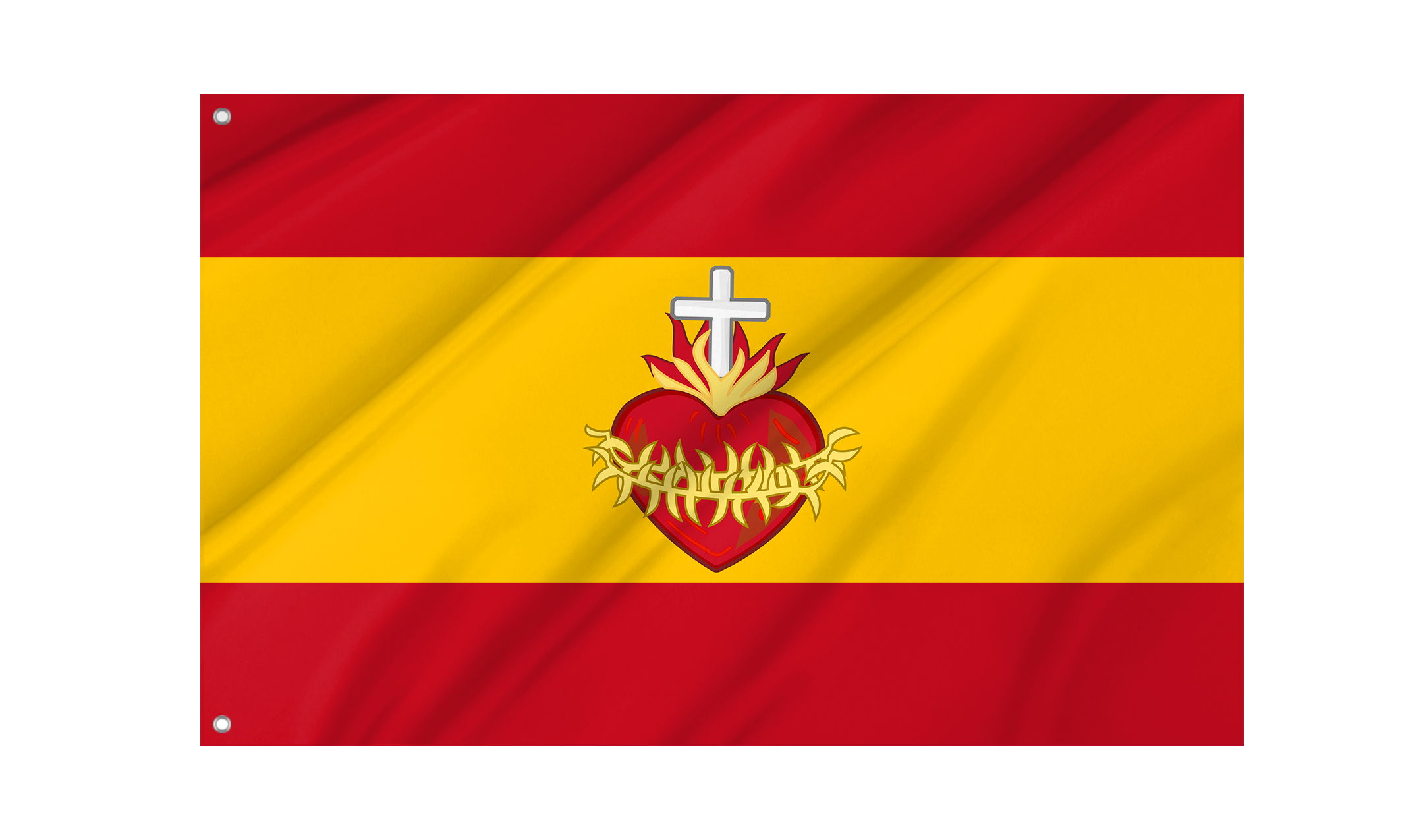 Spain with Sacred Heart Flag for Indoor & Outdoor Use