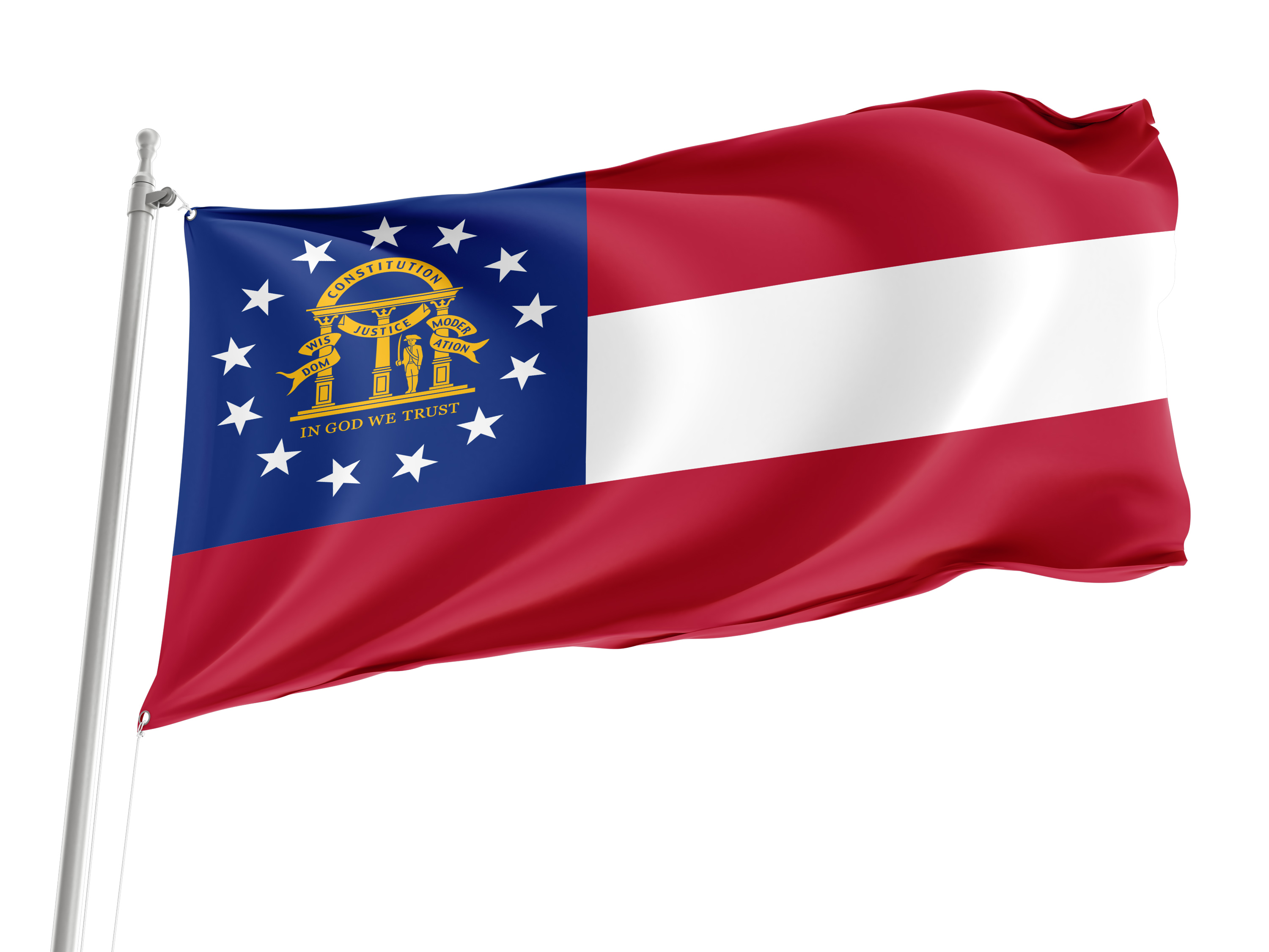 Georgia State Flag for Indoor & Outdoor Use