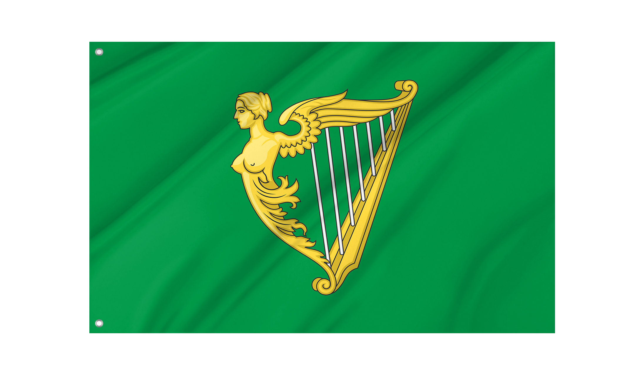Green Harp Flag of Ireland for Indoor & Outdoor Use