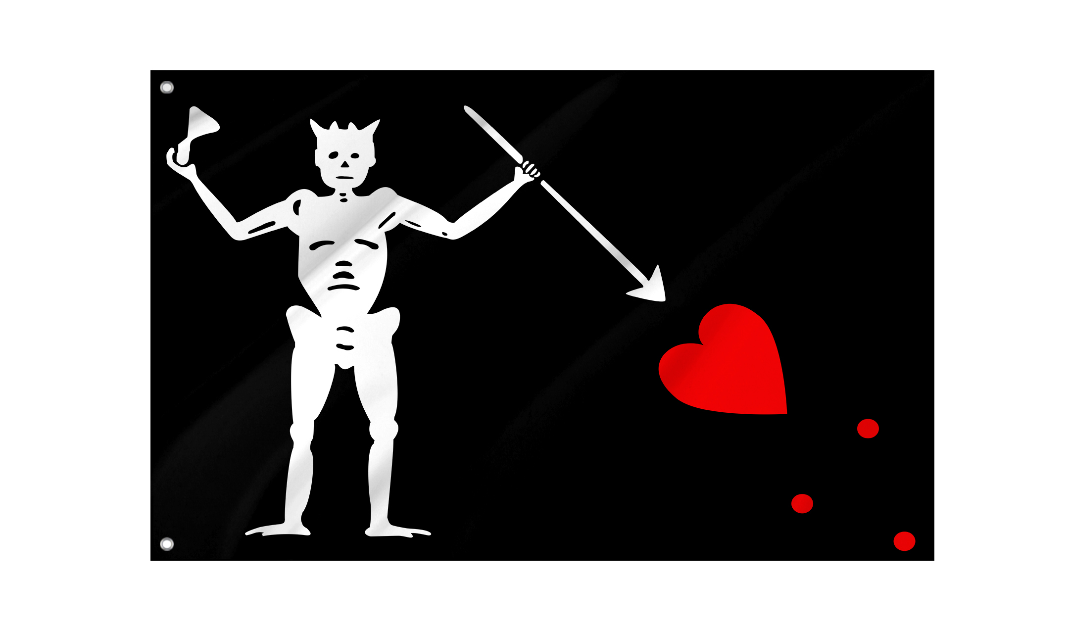 Pirate Flag of Blackbeard (Edward Teach) for Indoor & Outdoor Use
