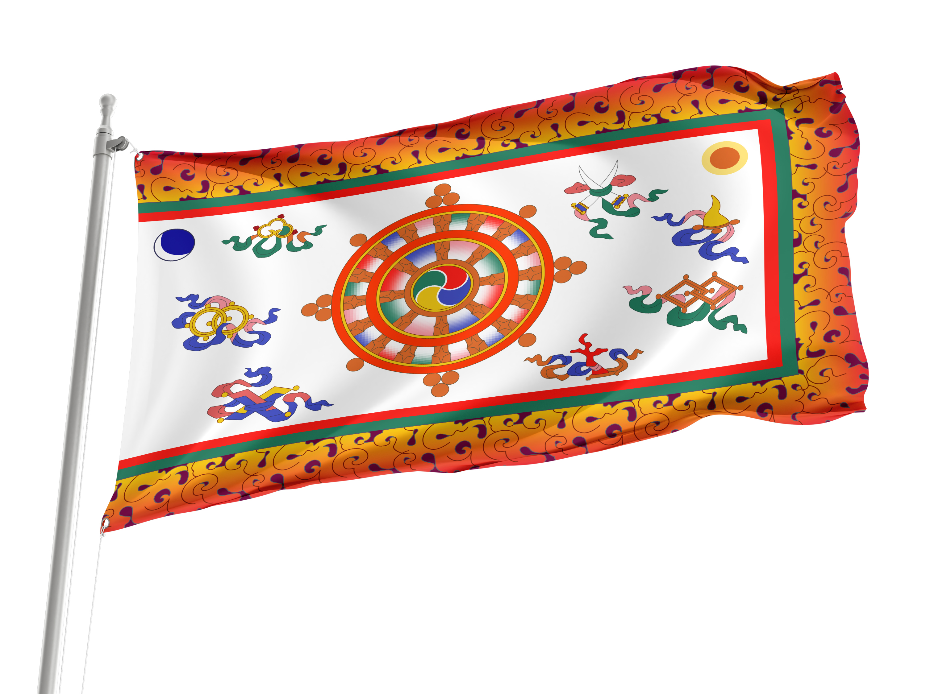 Sikkim in use from 1877 to 1914 and from 1962 to 1967 Flag for Indoor & Outdoor Use