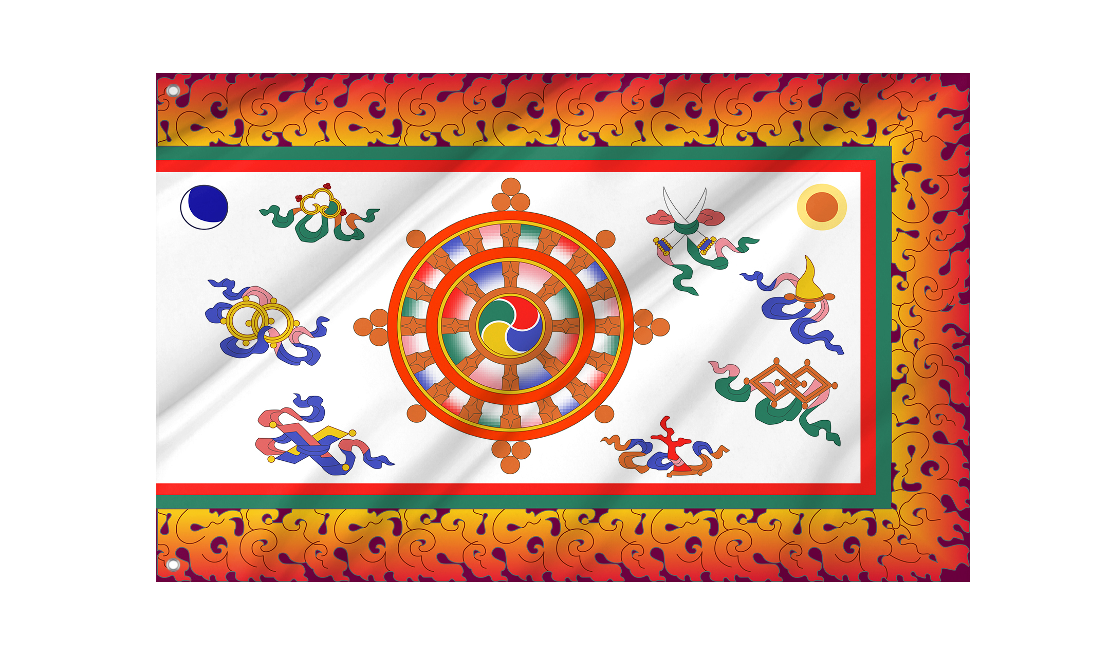 Sikkim in use from 1877 to 1914 and from 1962 to 1967 Flag for Indoor & Outdoor Use