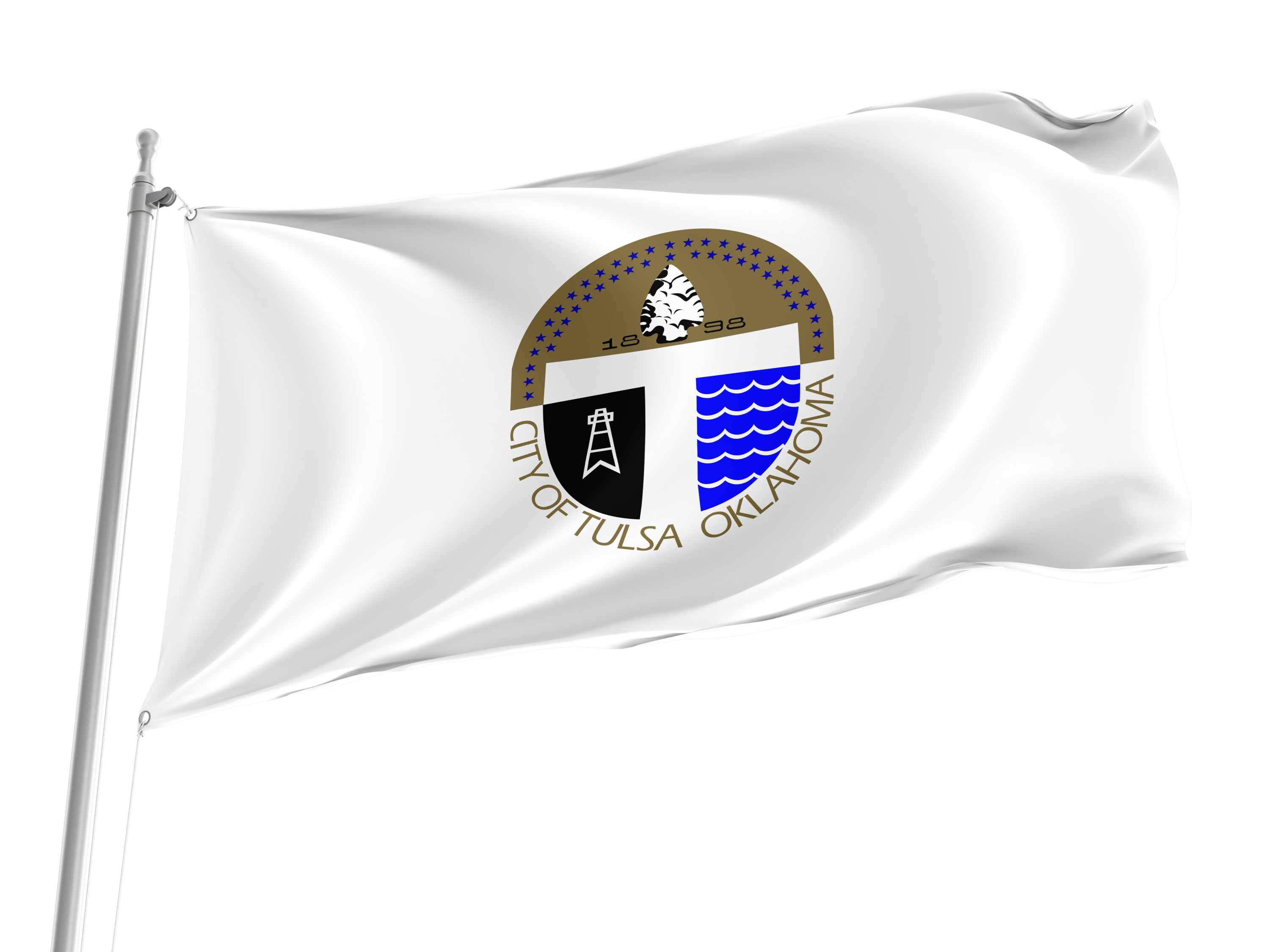 Tulsa Oklahoma 1973-2018 Flag for Indoor & Outdoor Use